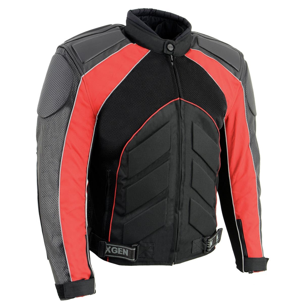 NexGen SH2153 Men's Black CE Armored Motorcycle Jacket - Textile & Leather Combo for Safety & Style - Perfect for Riding, Commuting & Adventure Tours