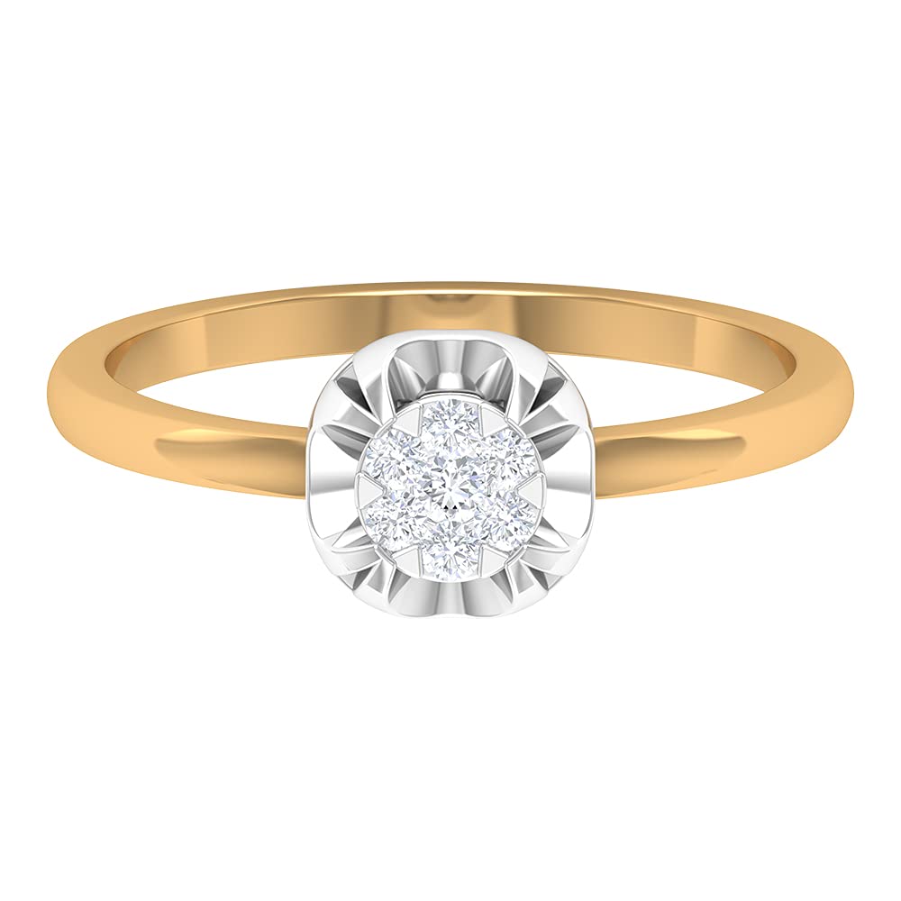 1/4 CT Round Cut Certified Diamond Promise Ring for Women - 14K Gold Engagement Ring, Anniversary Gift, Wedding Band, Valentine's Day Present