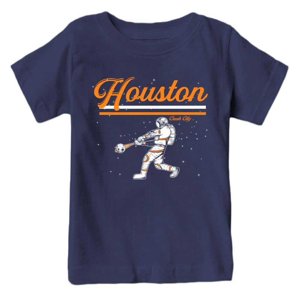 Houston Space Astronaut Baseball T-Shirt for Kids - NASA Inspired Astronaut Shirt for Boys & Girls - Perfect for Baseball Games, School & Space Themed Parties
