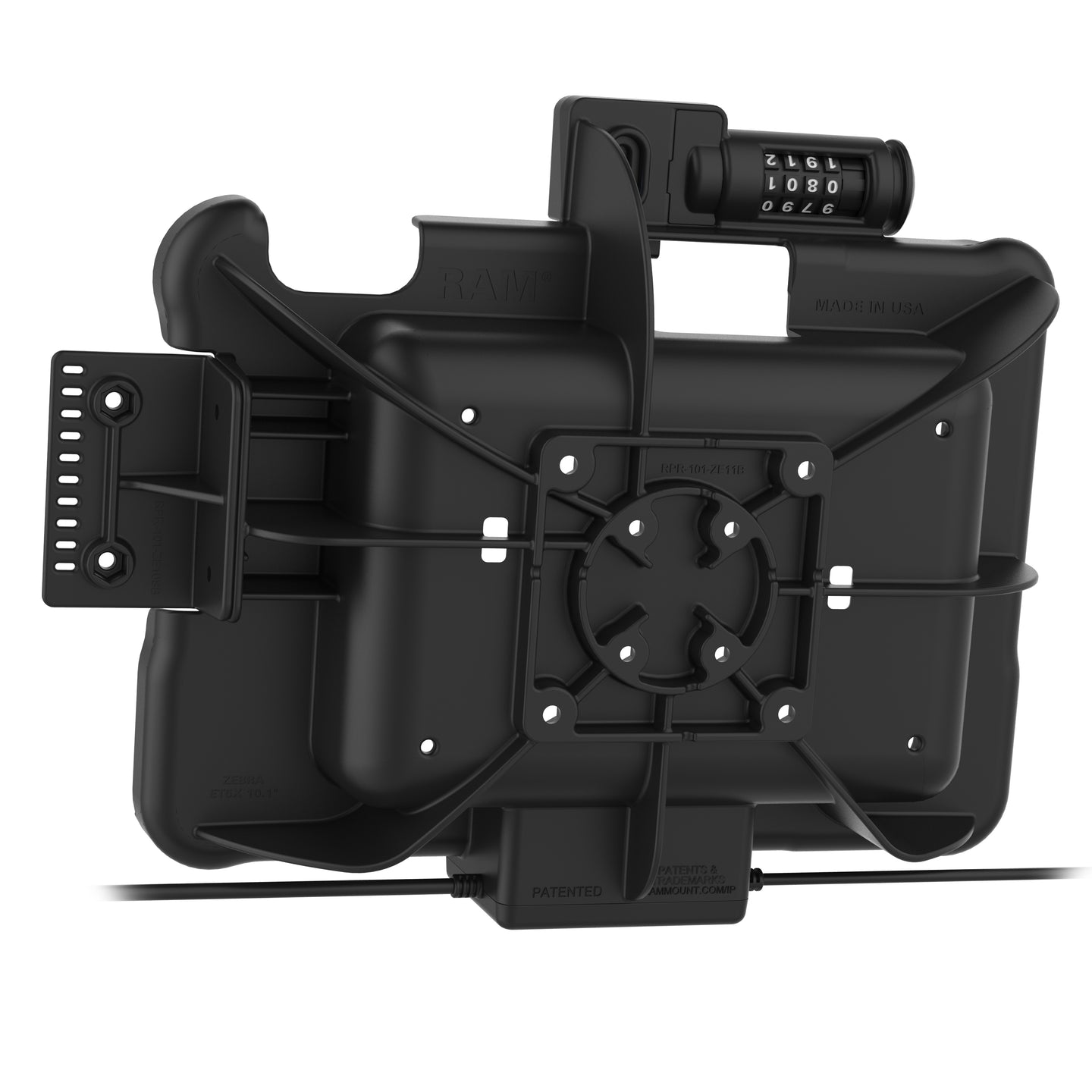 GDS® Secure Combo Locking Power & Dual USB Charging Dock for Zebra ET5x 10.1 Series - Compatible with RAM HOL ZE11PD2CLU | Perfect for Retail, Warehouse & Logistics Charging Stations