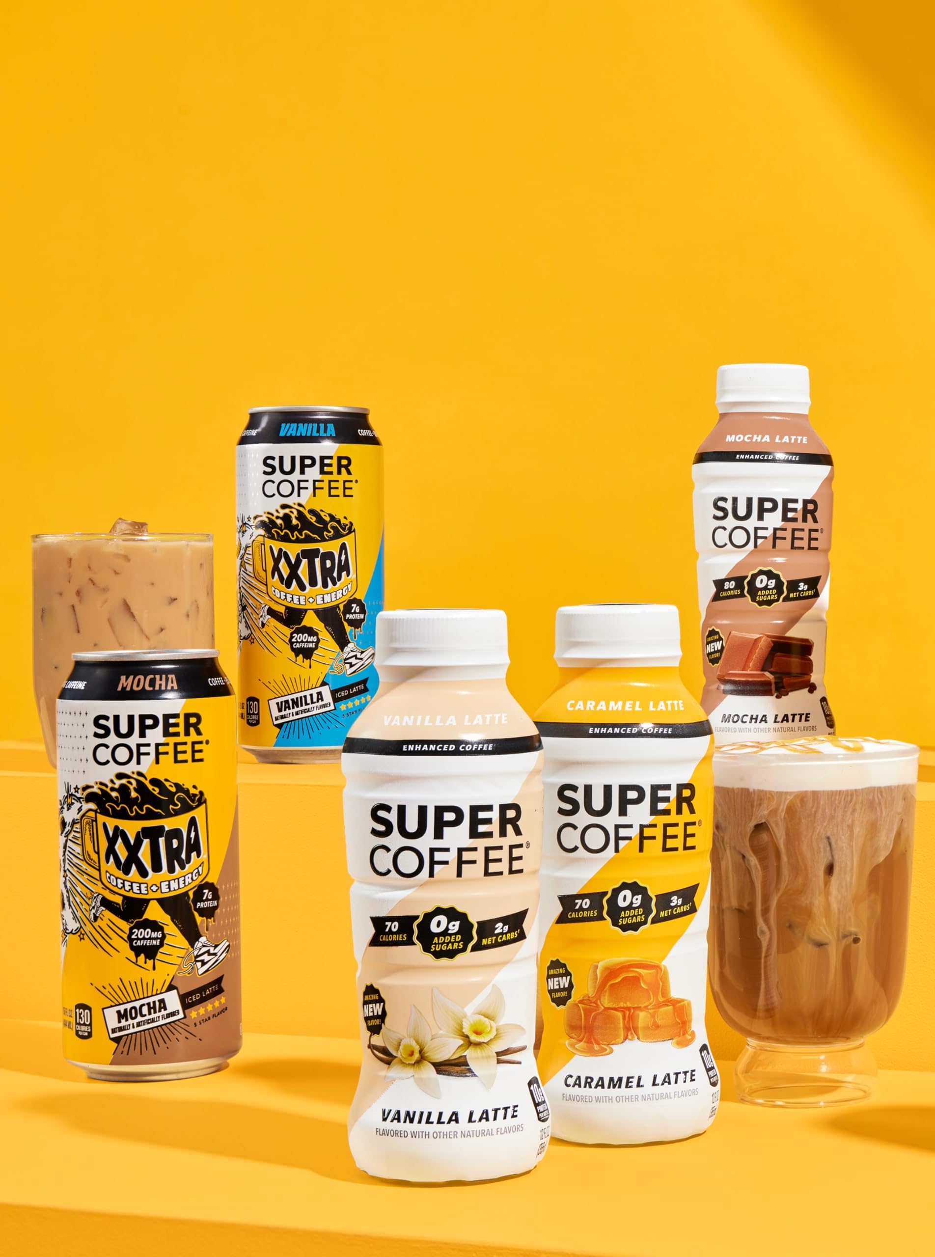 Super Coffee Ready To Drink Iced Coffee - Vanilla Latte (12oz Bottles, Pack of 12) | Low Carb, Sugar Free, Keto Friendly Protein Coffee with 10g Protein & Low Calories | Perfect for Breakfast, Office Snack or Post-Workout Energy Boost