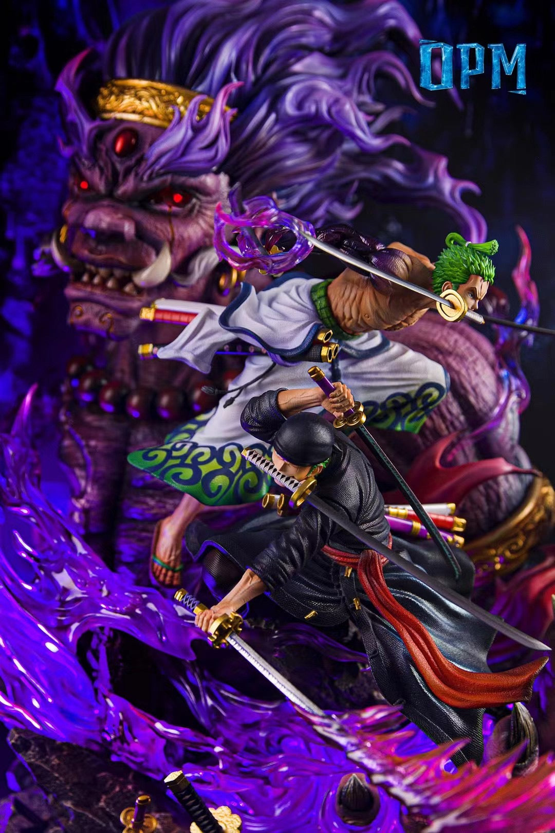 OPM Studio Zoro The King of Hell Anime Figure - One Piece Collectible Action Figure for Anime Fans, Home Decor, and Gift Giving