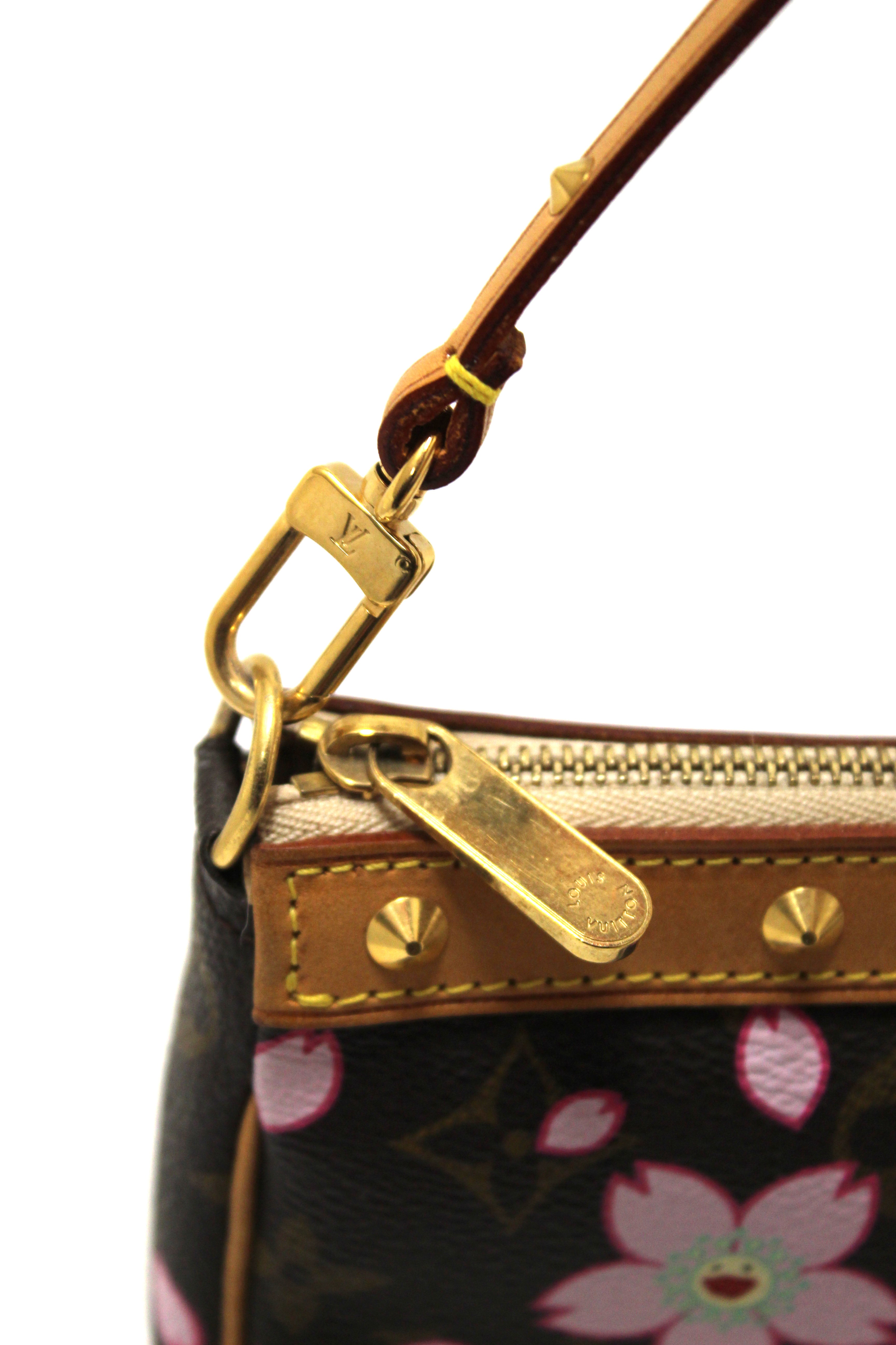 Authentic Louis Vuitton Limited Edition Cherry Blossom Pochette Pouch - Women's Luxury Shoulder Bag for Evening Parties & Special Occasions