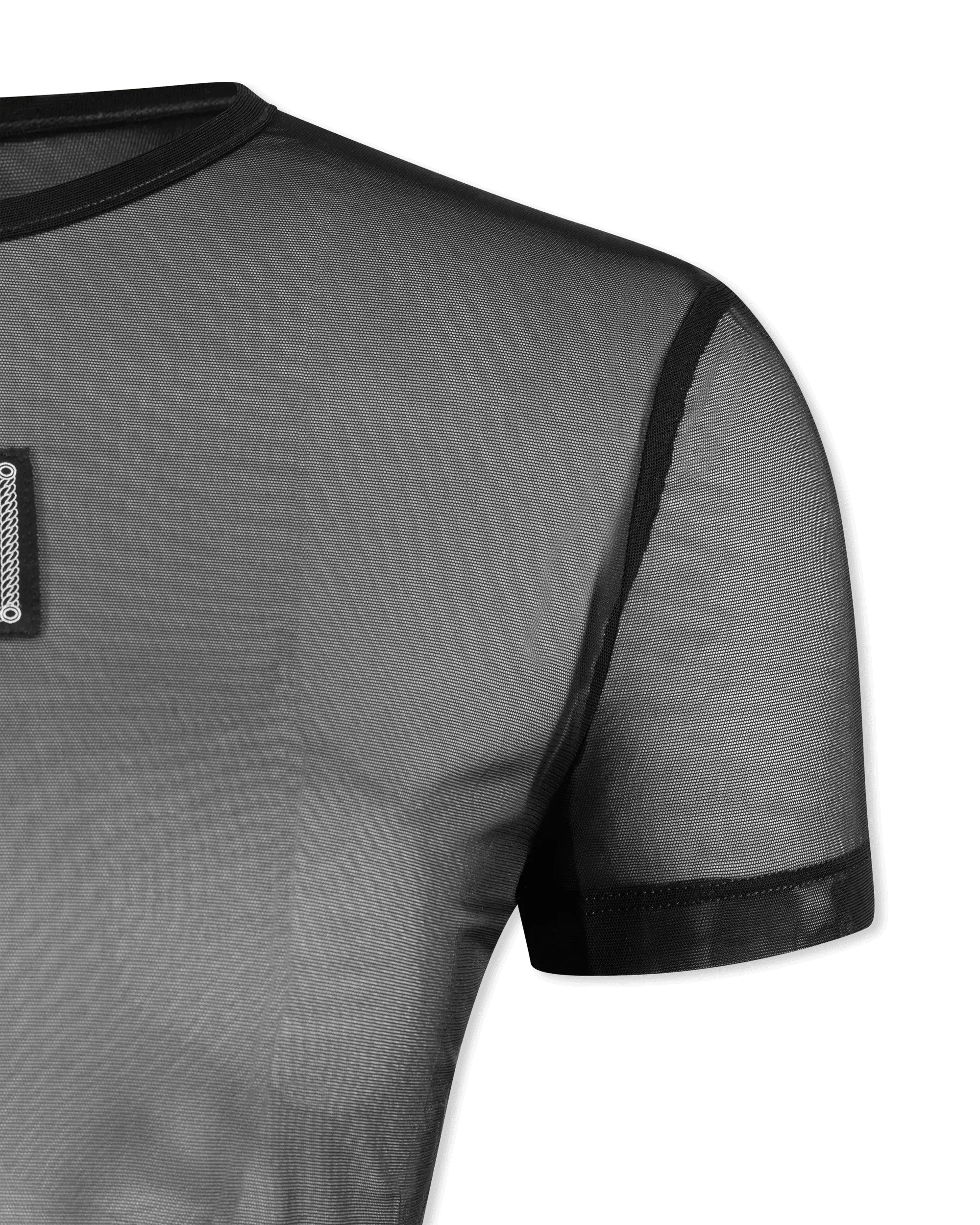 Custom Logo Patch Mesh Cropped T-Shirt for Women | Trendy Streetwear Top | Perfect for Concerts, Festivals & Summer Outfits