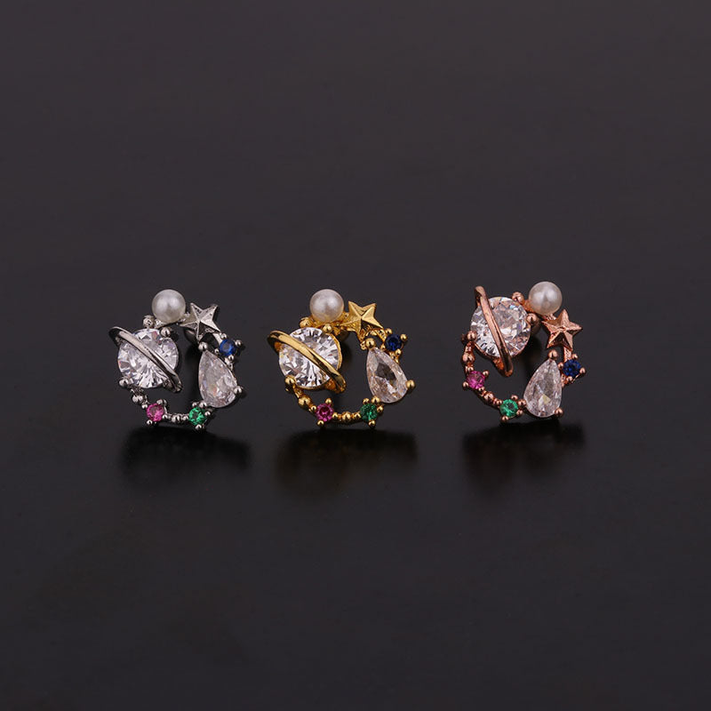 20G Cartilage Tiny Stud Earrings - Flat Back Crystal Earrings for Women | HSPJ258 | Perfect for Daily Wear, Parties & Gifts