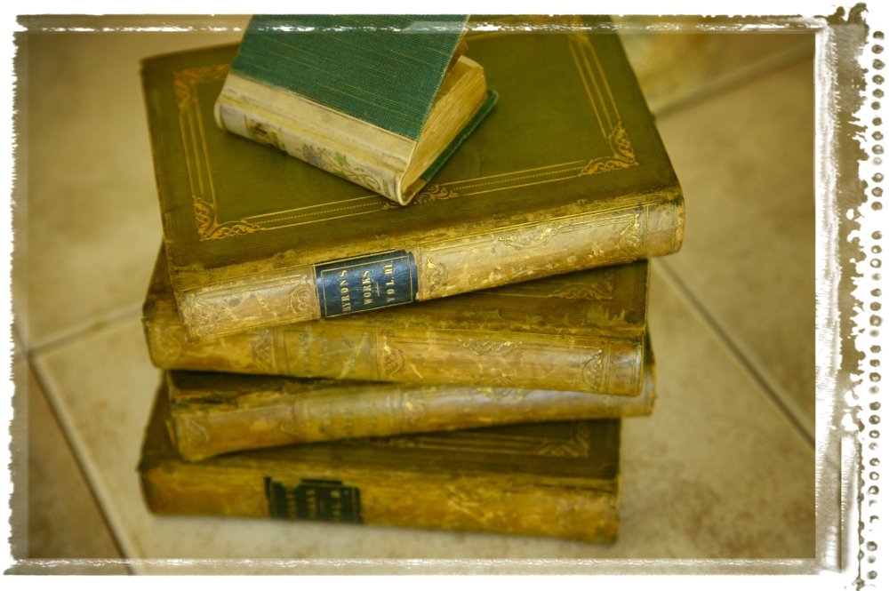 Vintage Stack of Antique Books Poster Print by Don Hammond - 34x22 Inch Large Wall Art Decor for Living Room, Home Office & Library
