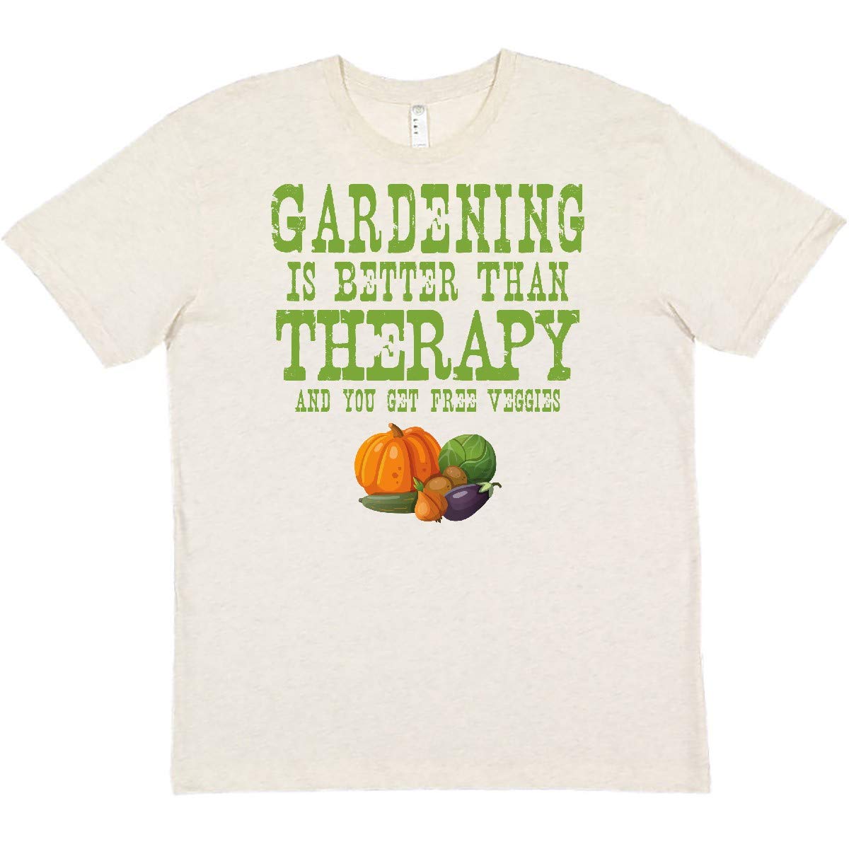 Inktastic Gardening Therapy Veggies T-Shirt - Funny Vegetable Lover Gift for Gardeners - Perfect for Planting, Farmers Market & Outdoor Activities