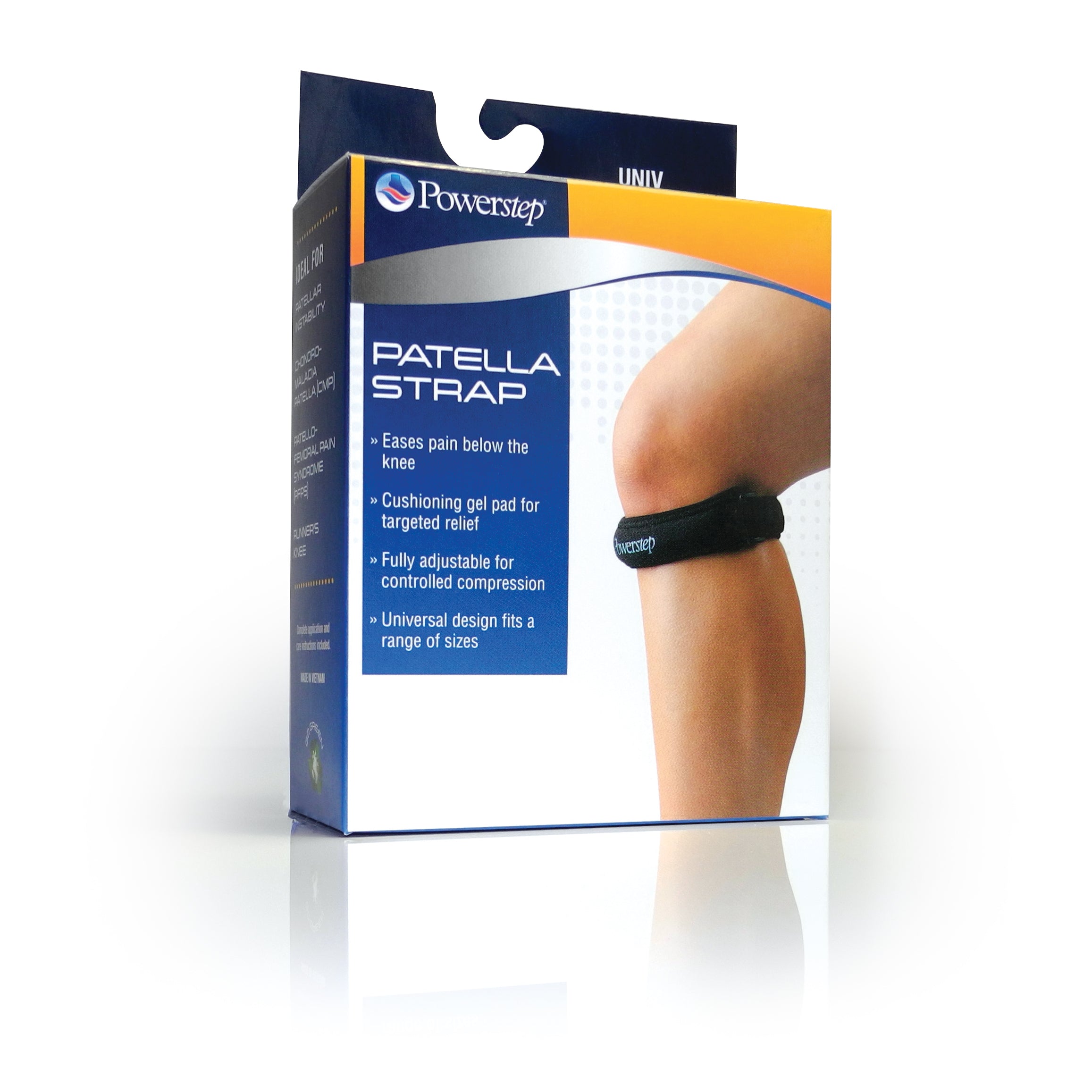 Powerstep® Patella Strap - Knee Support Brace for Running, Jogging & Sports - Relieves Knee Pain & Tendonitis - Adjustable & Comfortable Design for Men & Women - Perfect for Athletes, Runners & Active Lifestyles