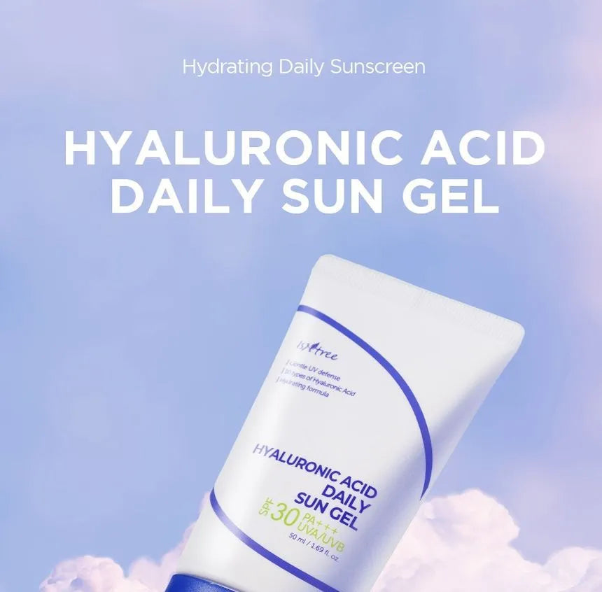 Isntree Hyaluronic Acid Daily Sun Gel SPF 50ml - Hydrating Sunscreen for Face with Hyaluronic Acid | Perfect for Daily UV Protection & Skincare Routine