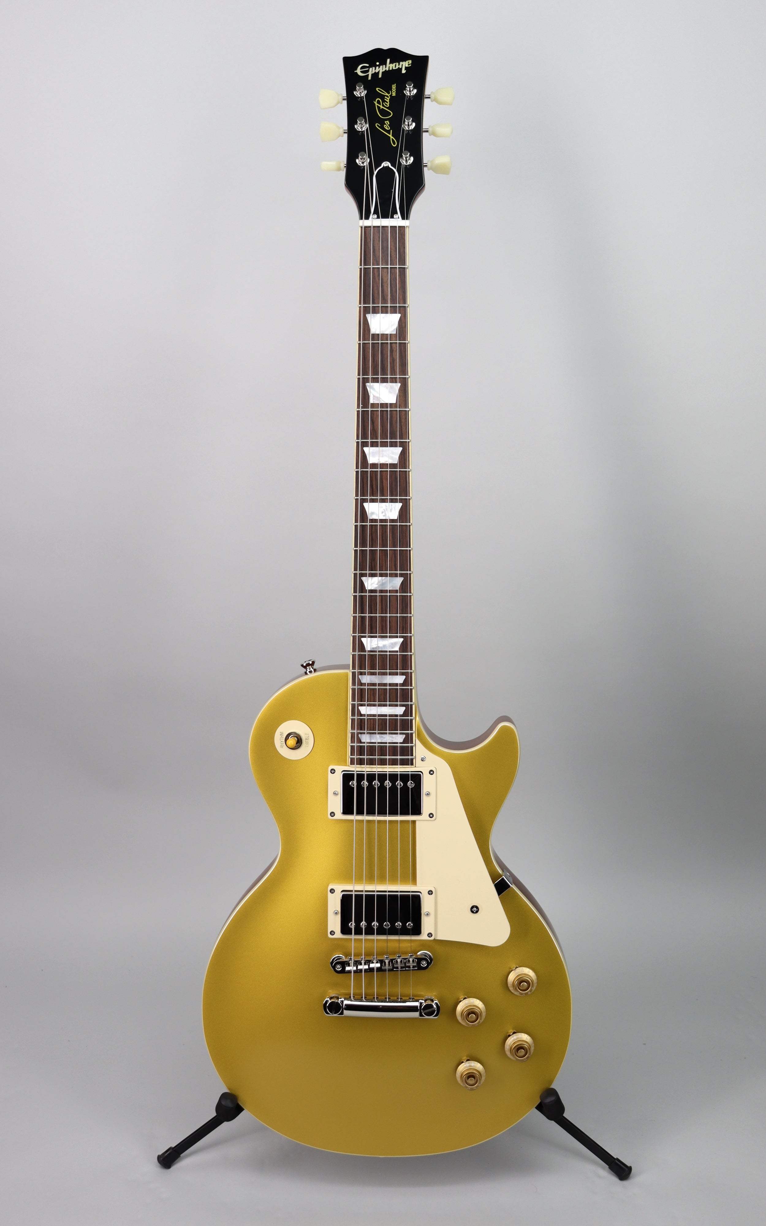 Epiphone Inspired by Gibson Custom '57 Les Paul Standard Goldtop Double Gold Electric Guitar - Vintage Reissue with Authentic Tone - Perfect for Rock, Blues & Stage Performances