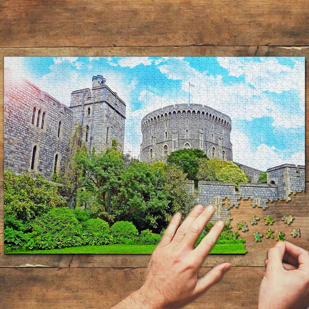 1000 Piece Windsor Castle Jigsaw Puzzle - Premium Wooden UK Travel Souvenir for Adults & Teens | Perfect for Family Game Night, Stress Relief & Home Decor