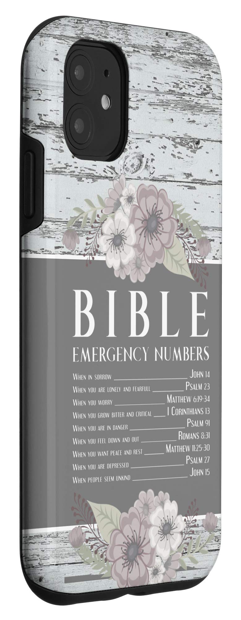 iPhone 11 Protective Phone Case with Bible Emergency Numbers - Durable Shockproof Cover for Daily Use, Travel & Emergency Situations