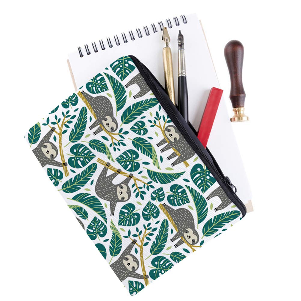 EXCLUZO Fashion Makeup Bag - Waterproof Toiletry Pouch & Travel Cosmetic Organizer with Cute Sloth Print - Perfect for Travel, Gym, and Daily Essentials Storage