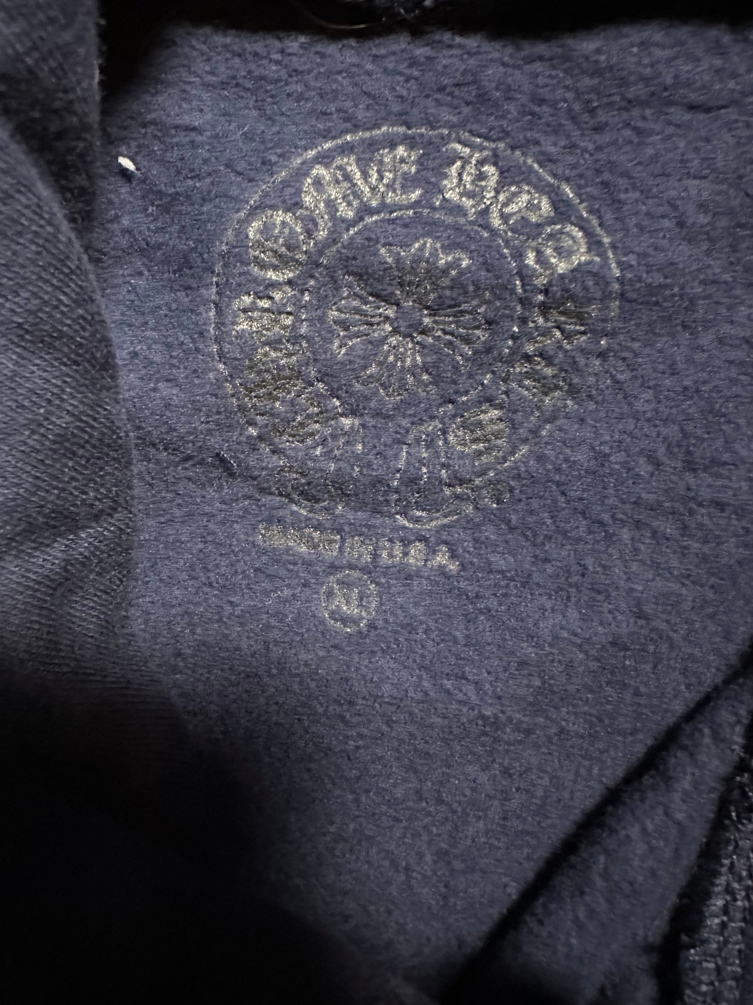 Chrome Hearts Navy & Yellow Script Logo Hoodie - Stylish Unisex Pullover for Casual Wear & Street Fashion