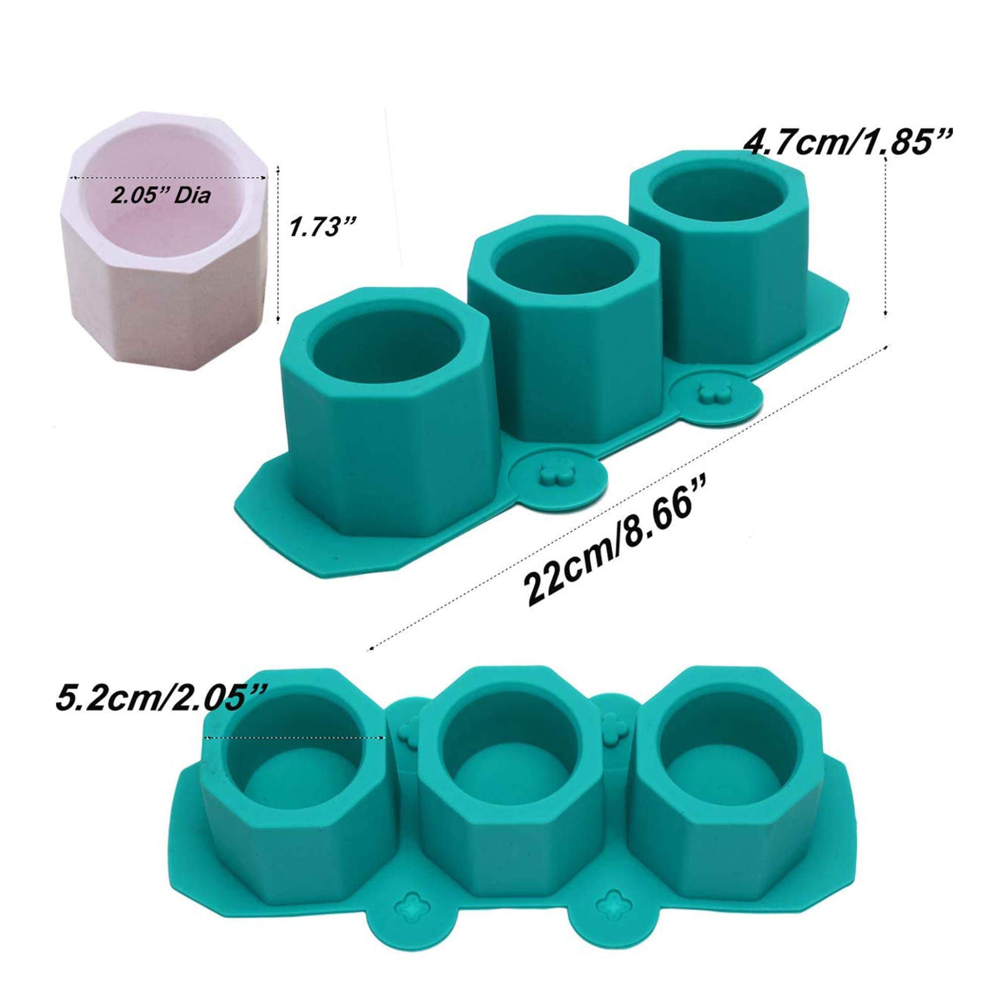 2-Pack Geometric Flower Pot Molds for Succulents - DIY Concrete Ceramic Craft Casting Molds, Candle Holders & Ice Shot Glasses - Perfect for Home Decor, Gardening & Party Use