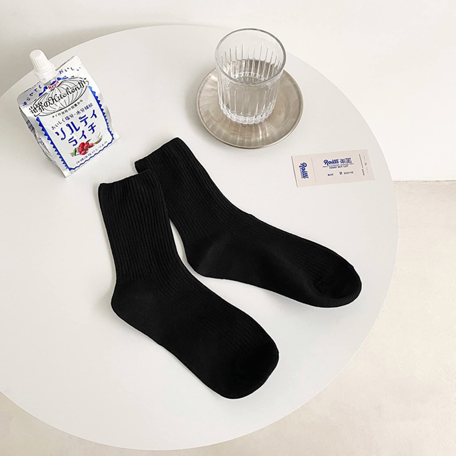 GuliriFei Women's Ankle Socks - Ribbed Texture for Indoor & Outdoor Wear