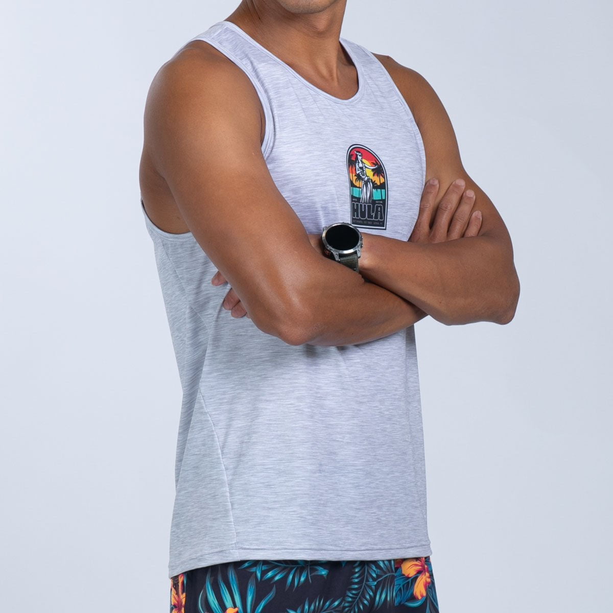 Men's Limited Edition Running Singlet - Heather Hula Performance Shirt for Jogging, Gym & Outdoor Workouts