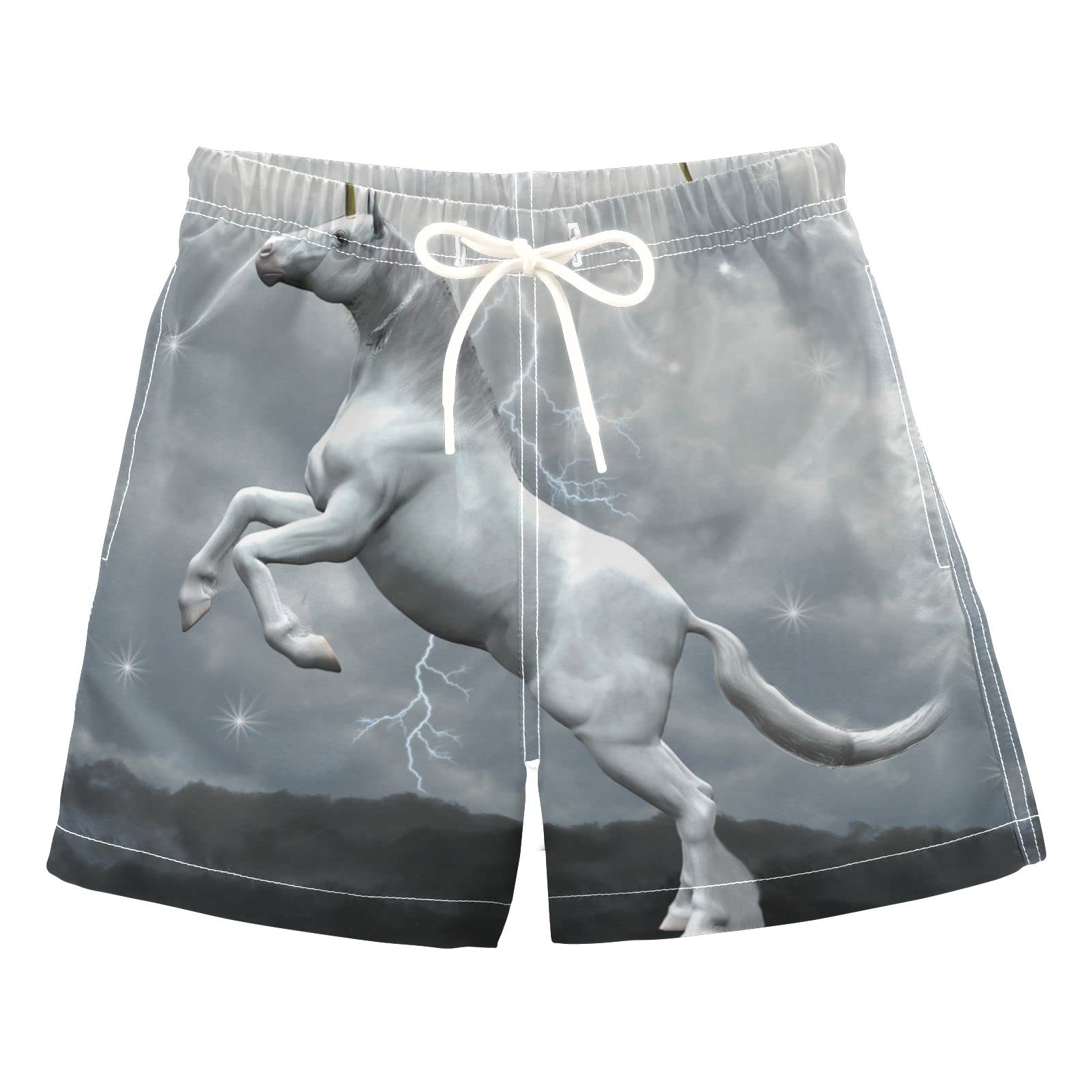 **Boys' Legendary Unicorn Swim Trunks - Quick-Dry Board Shorts for Beach, Surf & Pool | Hawaii Vacation Essentials for Kids**    *(Perfect for Beach Trips, Swimming Lessons & Summer Adventures!)*