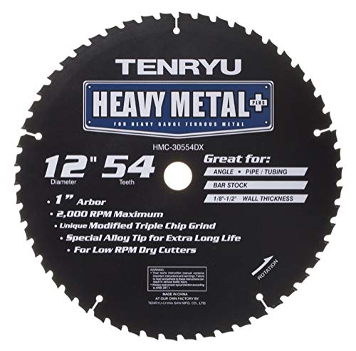 Tenryu HMC-30554DX 12-Inch 54-Tooth Heavy Duty Metal Cutting Saw Blade - Perfect for Woodworking, Carpentry, and DIY Projects