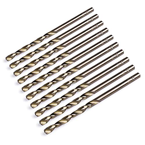 10Pcs M35 HSS-Co Cobalt Twist Drill Bits Set - 3.5mm Round Shank Spiral Drill Bits for Metal, Wood & Plastic - Perfect for DIY Projects, Home Repairs & Professional Use