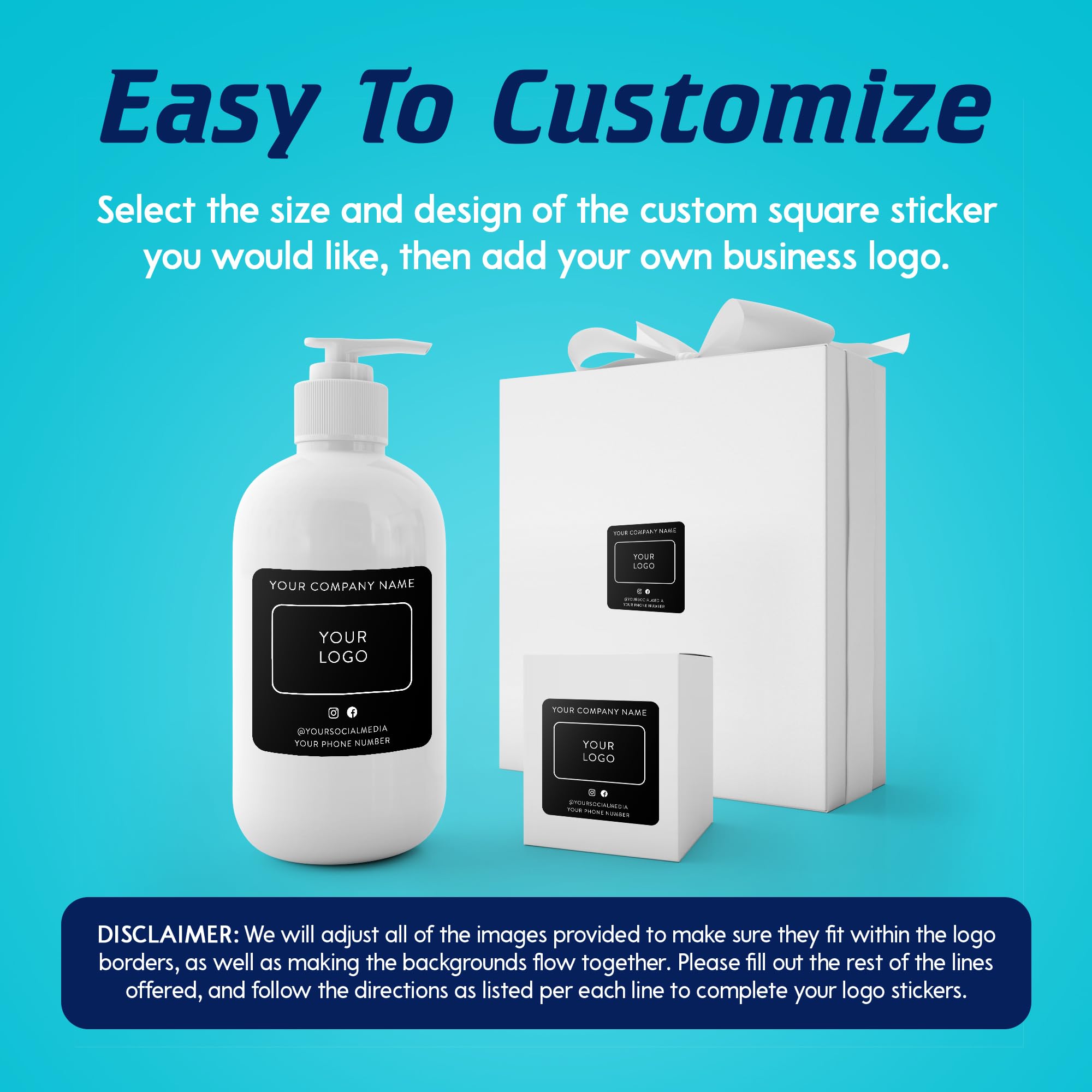 Custom Rectangle Vinyl Stickers - 100 Pack Waterproof Labels for Small Business Branding, Personalized Logo Stickers for Handmade Products, Packaging, Bottles, Jars & Cans - Perfect for DIY Crafts, Product Labeling & Small Business Branding