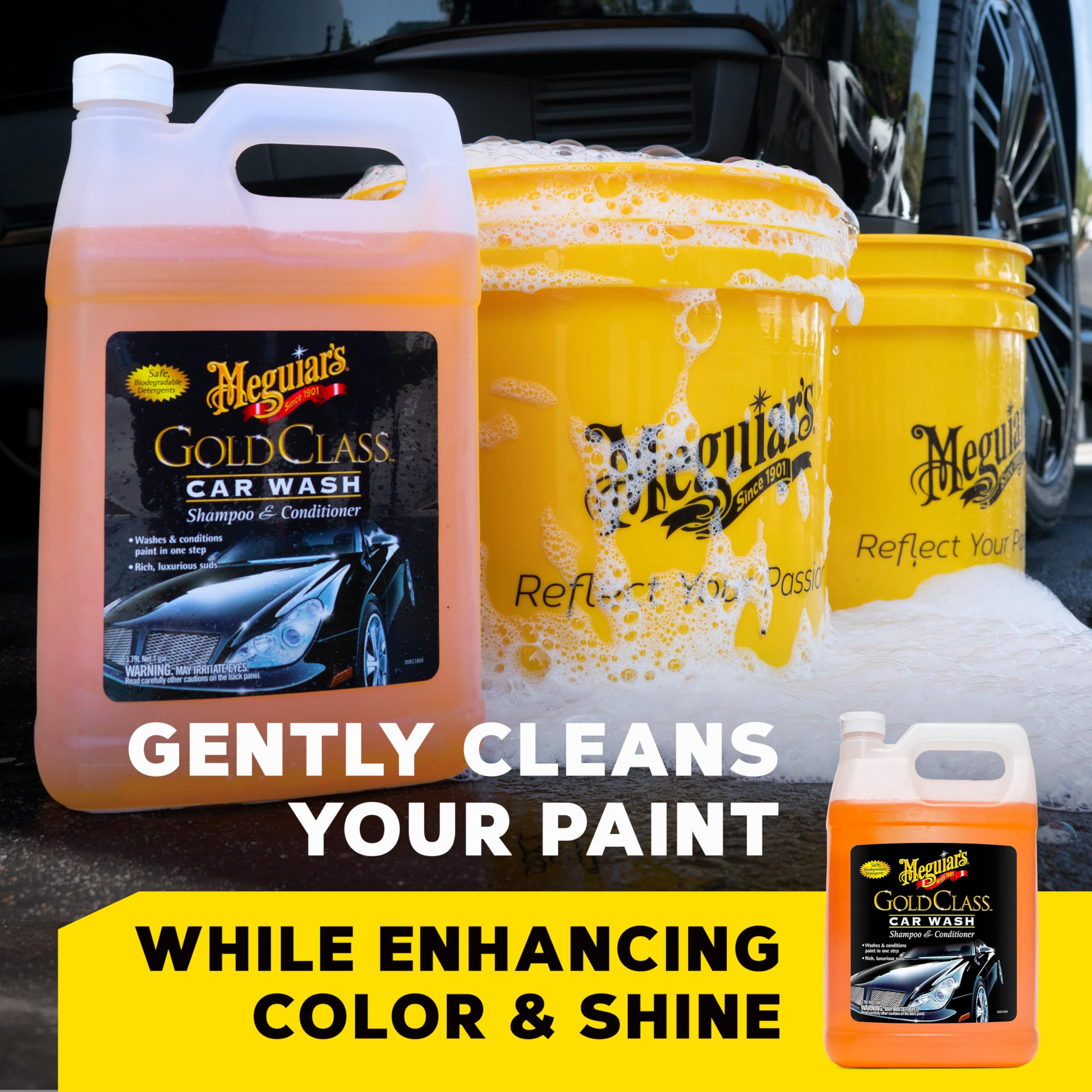 Meguiar's Gold Class Car Wash Soap - Premium Foaming Car Shampoo for Deep Cleaning & Shine (1 Gallon) - Ideal for Cars, Trucks, SUVs & Motorcycles