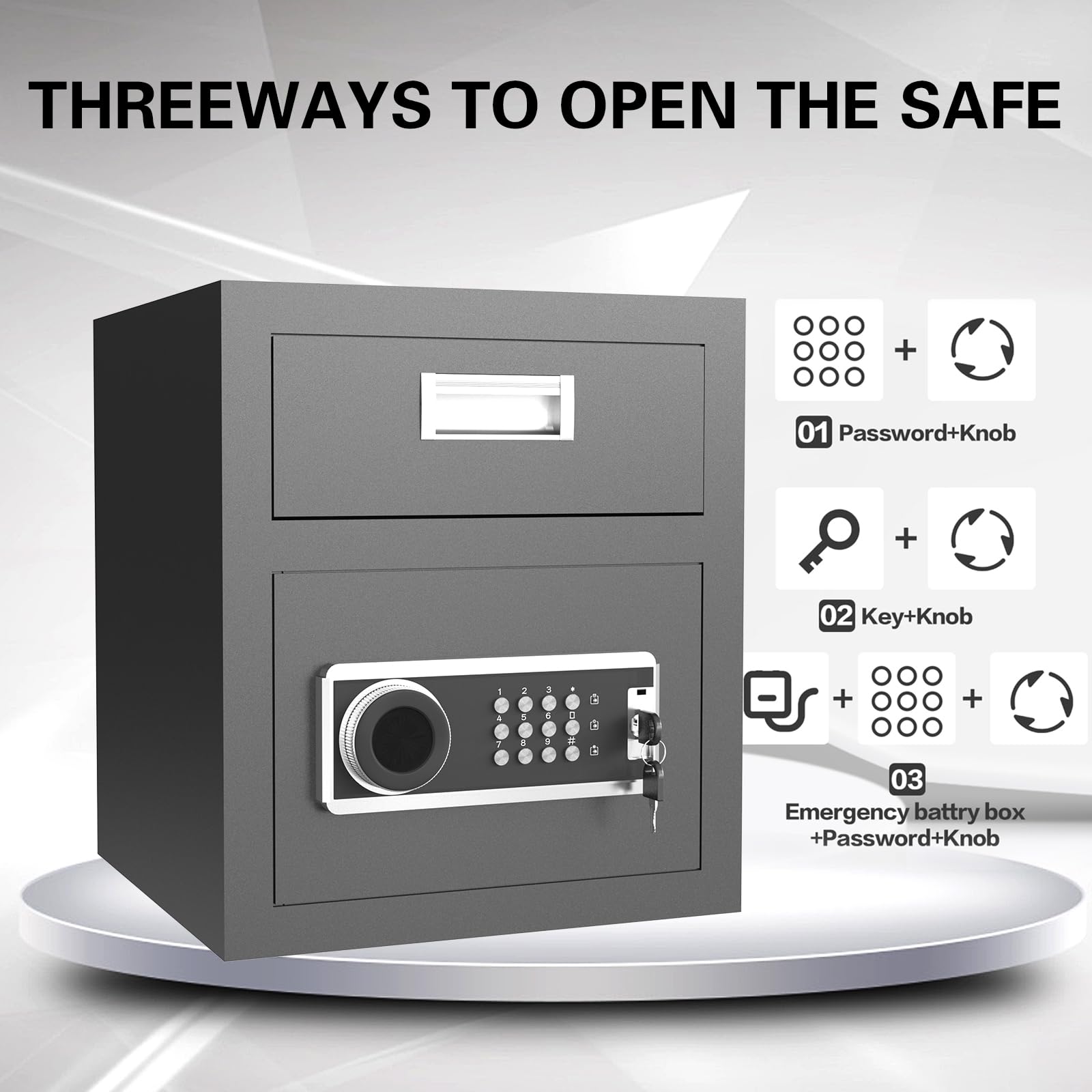 2 Cub Security Business Safe with Digital Keypad - Front Load Drop Box for Money, Mail & Valuables - Ideal for Retail Stores, Offices & Home Security