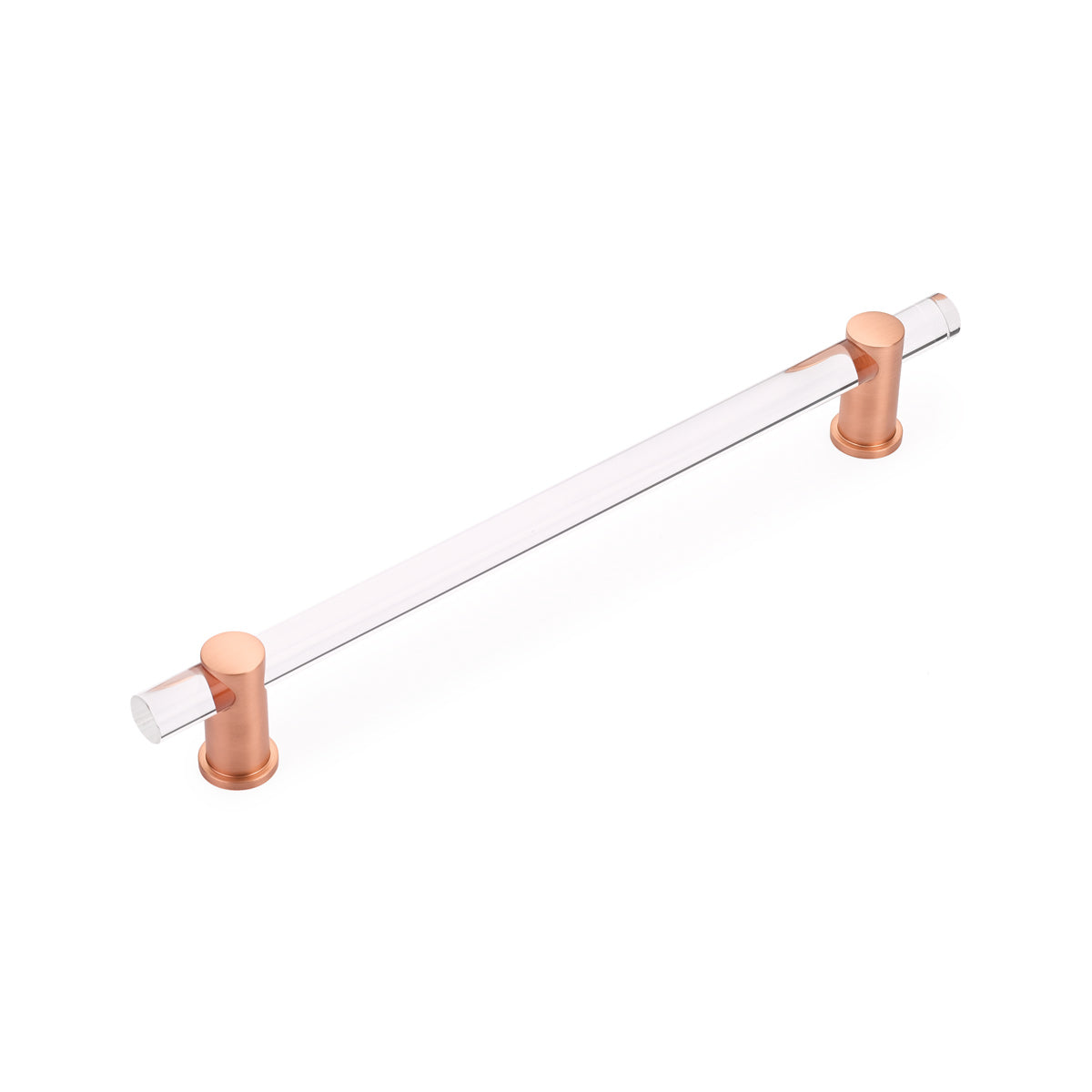 Satin Copper and Lucite Gleam Cabinet Knobs & Drawer Pulls - Elegant Hardware for Kitchen Cabinets, Dressers & Furniture (Set of 10)
