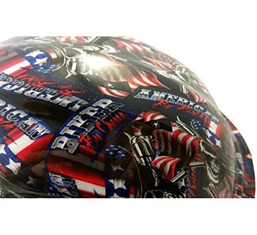 American Biker Hydro Dipped Hard Hats - Cap Style Design for Motorcycle Riders - Perfect for Construction, Cycling & Outdoor Safety Gear