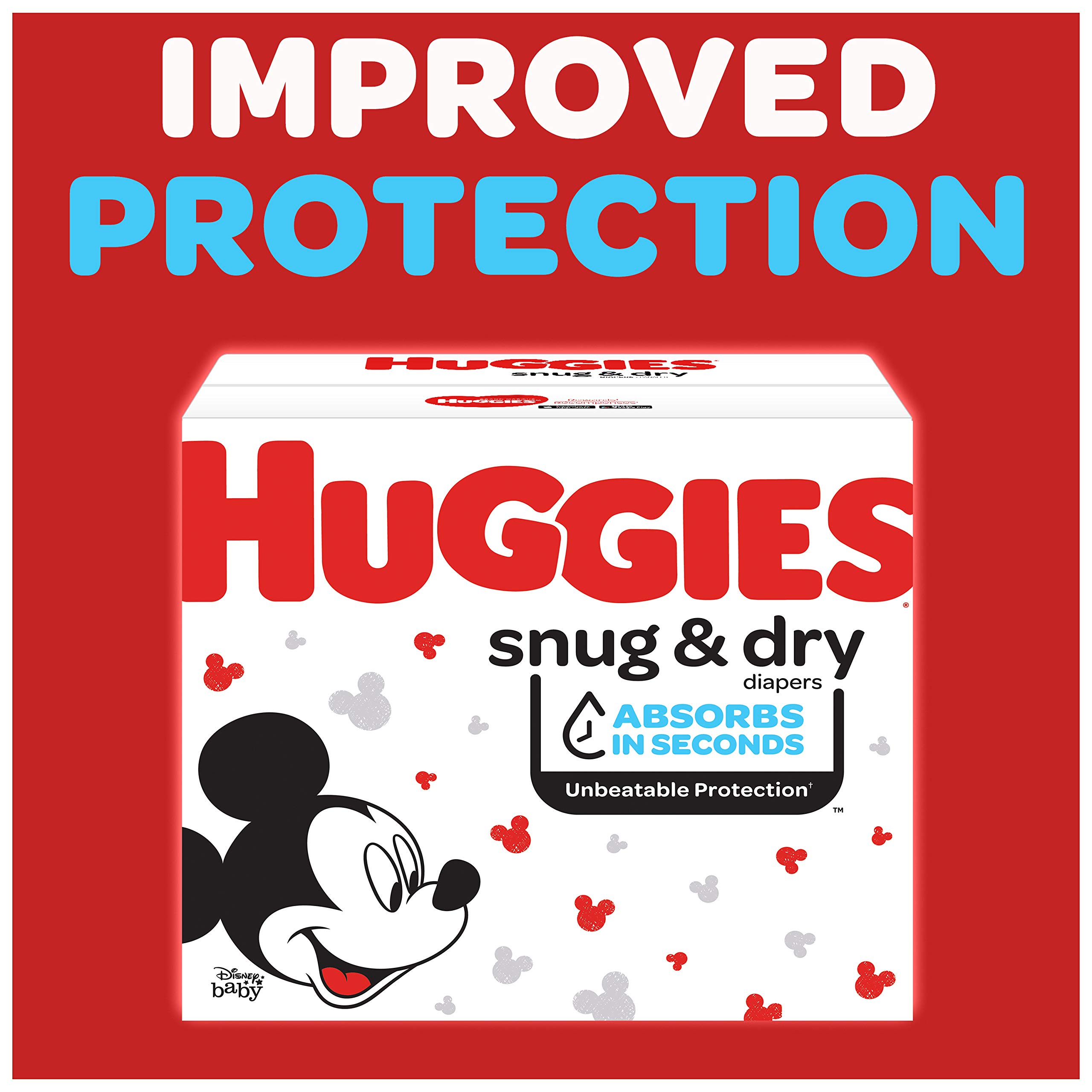 Huggies Snug & Dry Disposable Baby Diapers Size 3 (168 Count) & Size 2 (180 Count) - Ultra Absorbent, Leak Protection - One Month Supply - Perfect for Daycare, Overnight Use & Travel