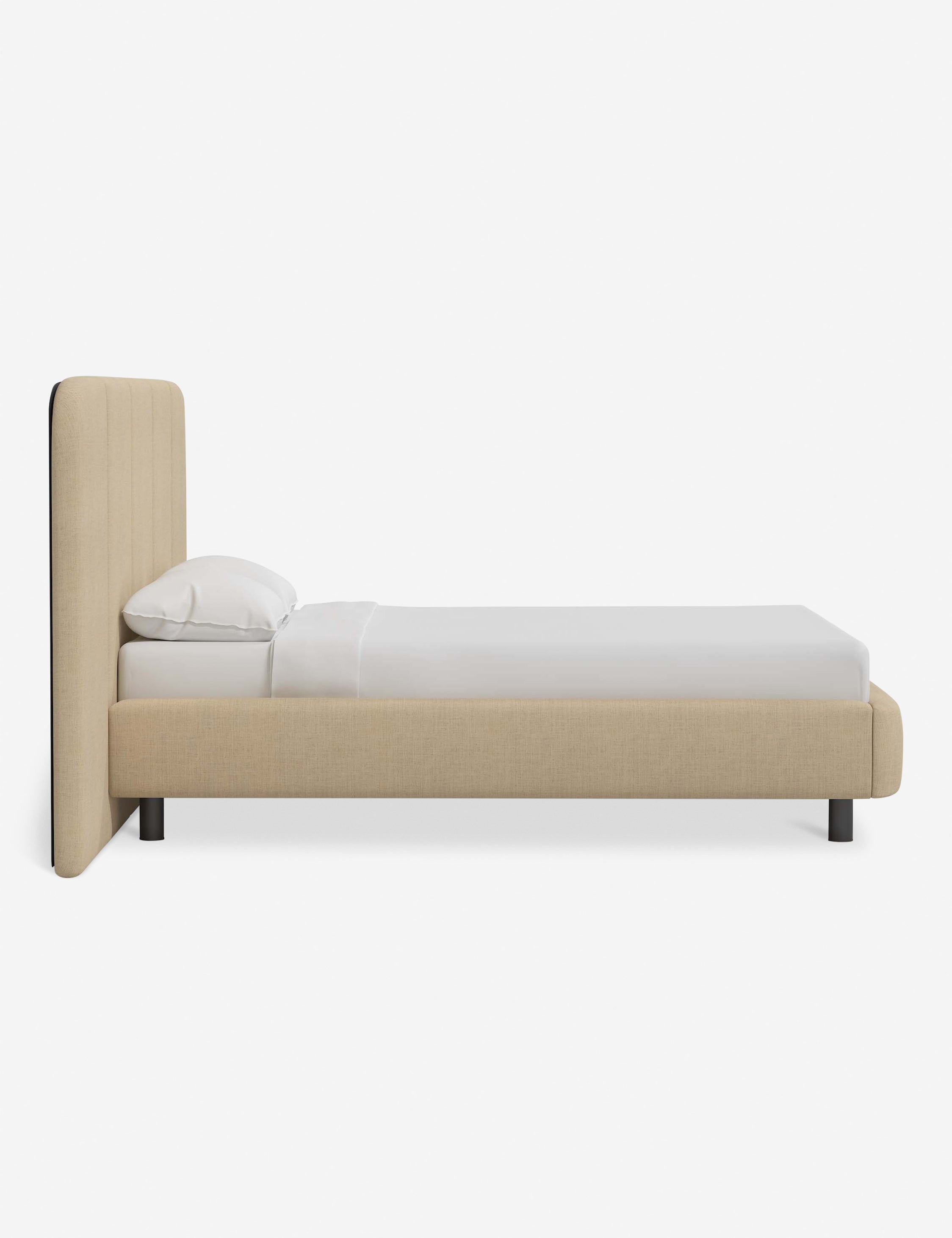 Emmett Platform Bed Frame - Queen Size Modern Minimalist Wooden Bed with Headboard - Perfect for Bedroom, Guest Room & Apartment