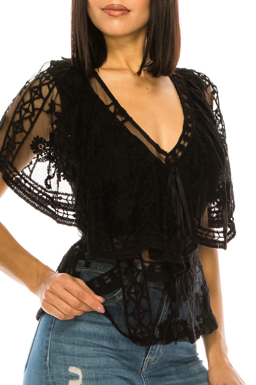 Elegant Women's Lace Blouse - Fashionable Floral Lace Tops for Women - Perfect for Parties, Dates & Office Wear