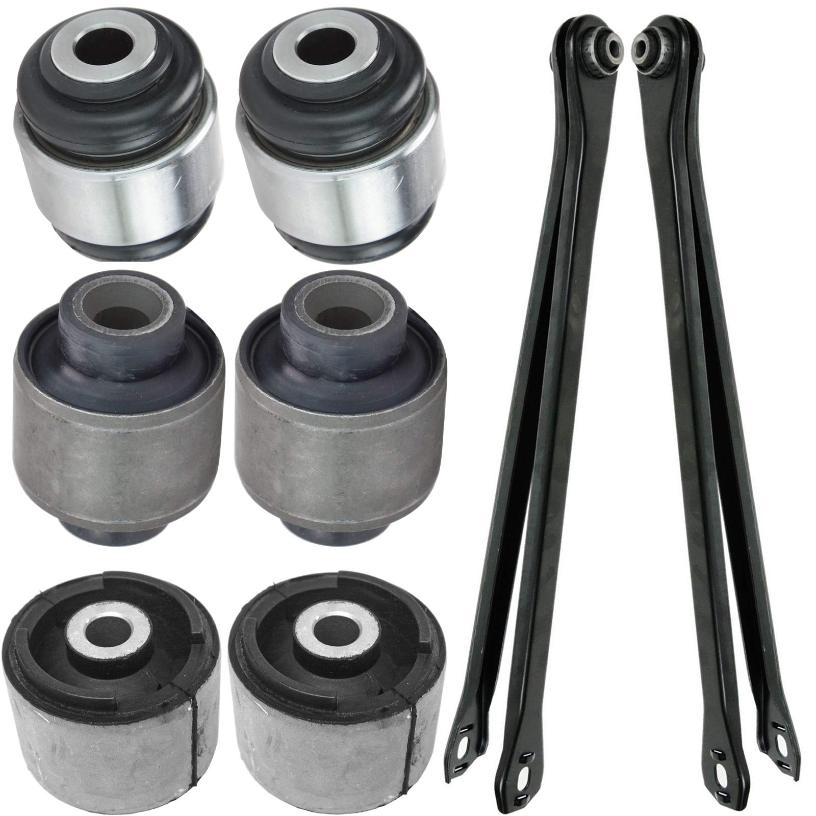 TRQ Rear Suspension Kit - Control Arm, Lateral Link & Trailing Arm Bushings for 2001-2006 BMW 325Ci/330Ci & 2001-2005 325xi/330xi - Improve Ride Comfort & Handling for Daily Driving & Performance Upgrades