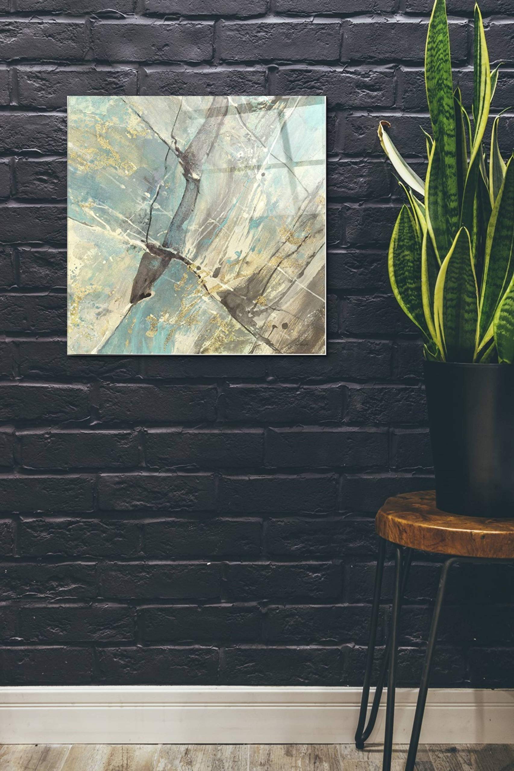 Blue Water II Abstract Acrylic Glass Wall Art by Albena Hristova - 24x24 Inch Modern Home Decor for Living Room, Bedroom & Office