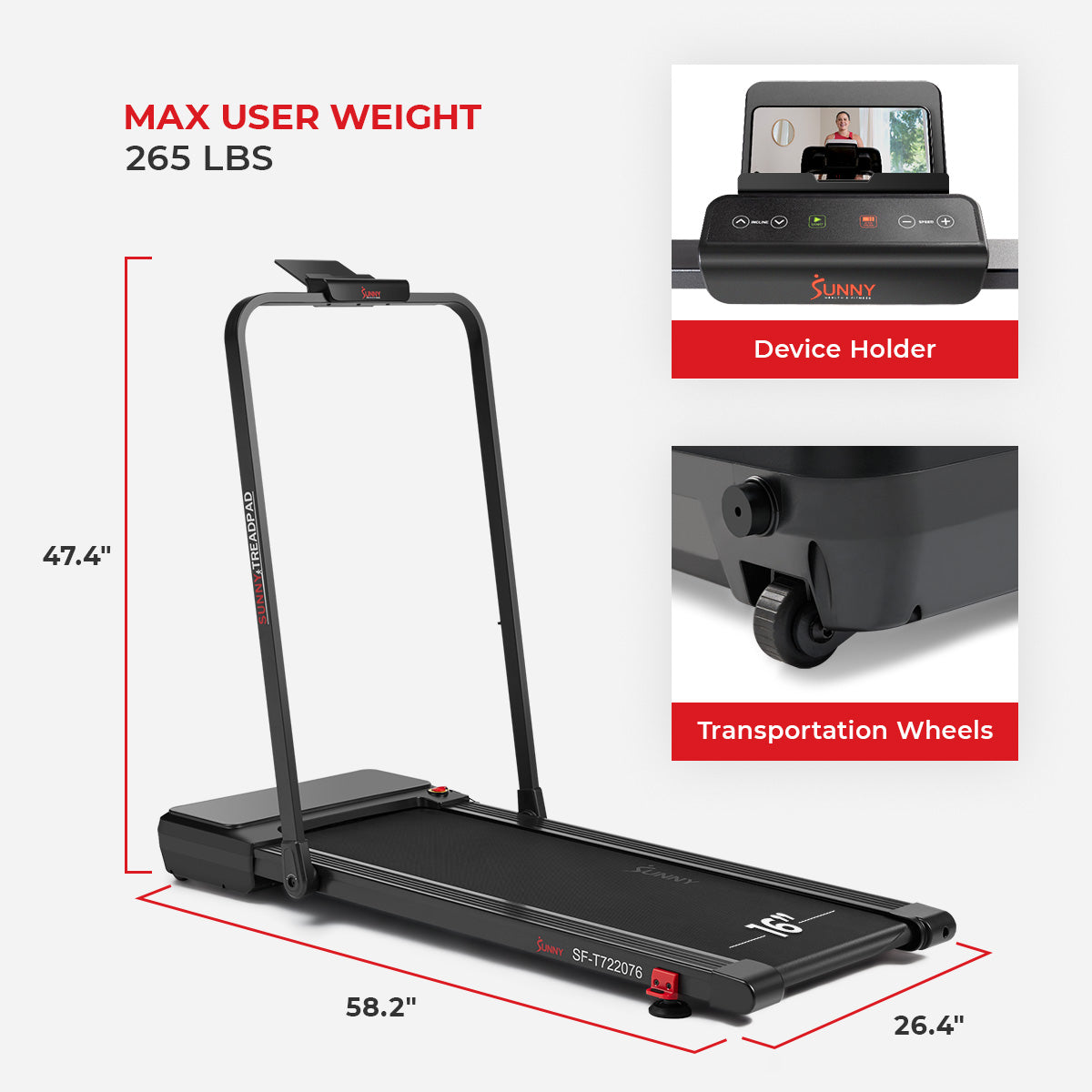Pacer 2 in 1 Auto Incline Under Desk Walking & Running Smart Treadmill - Compact Home Office Treadmill for Workouts While Working