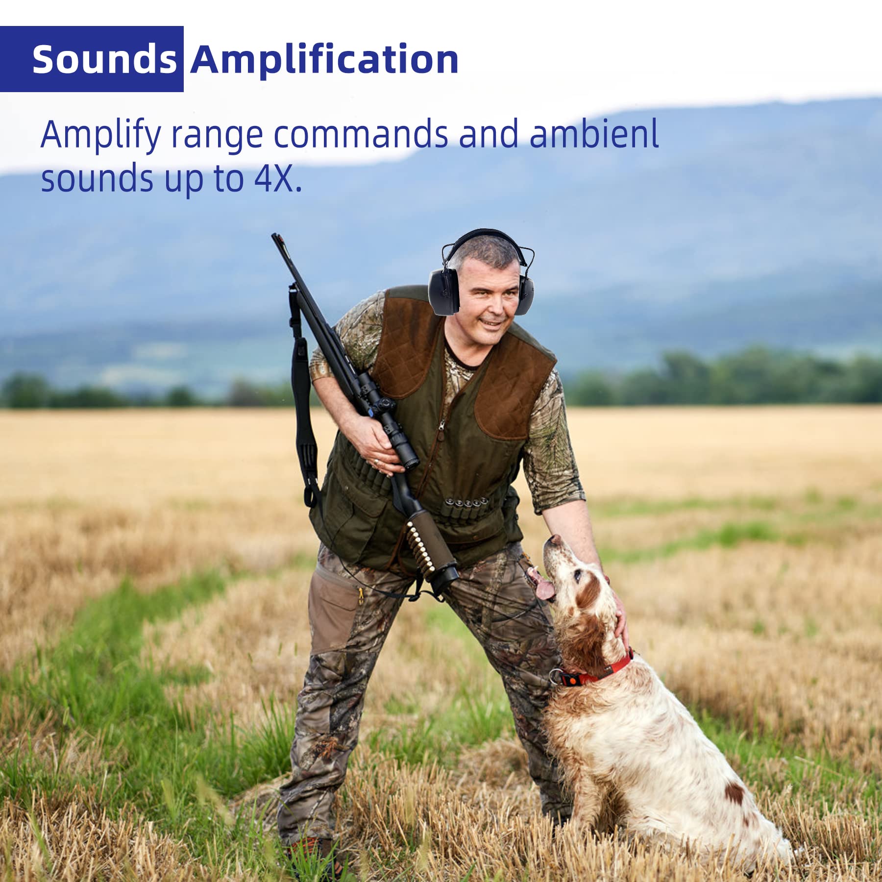 PROHEAR Electronic Shooting Ear Protection Muffs - NRR 30dB Noise Reduction for Gun Range & Hunting - Sound Amplification Earmuffs for Shooting Sports, Hunting Gear, and Outdoor Activities
