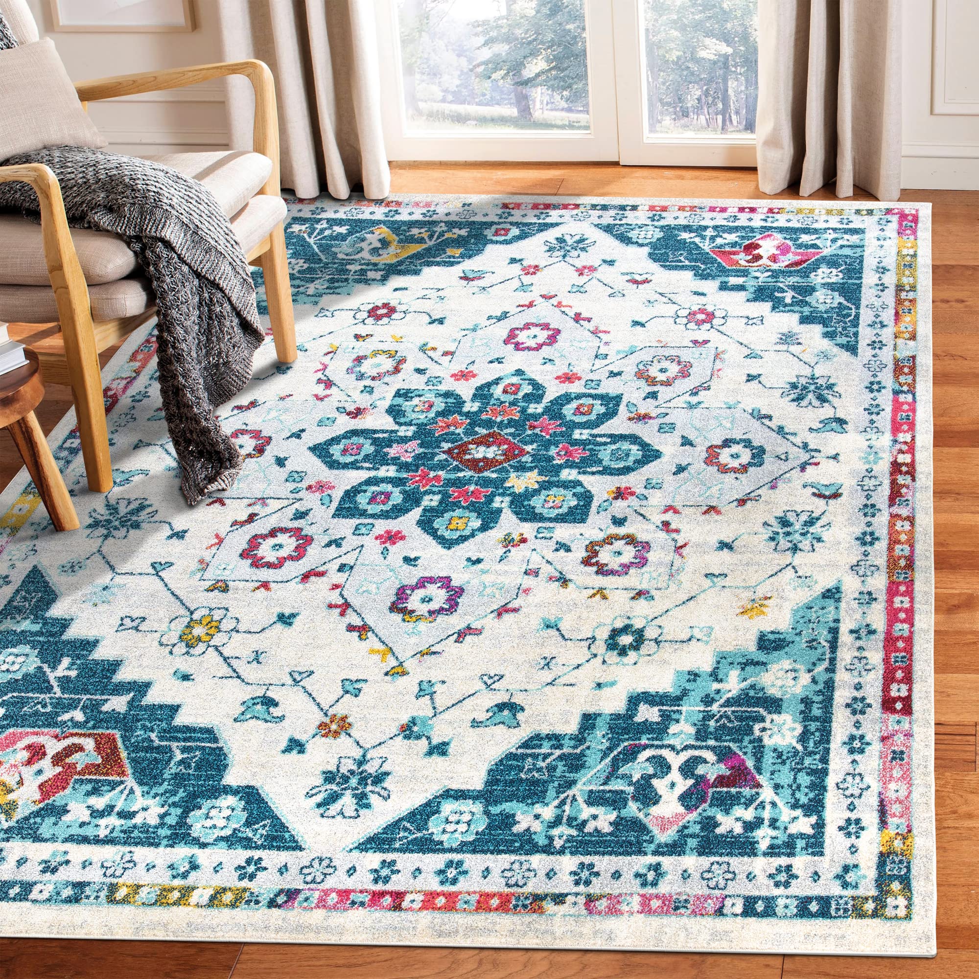 Signature Loom Natalie Oriental Area Rugs 9x12 - Persian Living Room Rug - Turkish Bedroom Carpet - Kashan Heriz Kirman Tabriz Design - Elegant Home Decor for Dining Room & Office