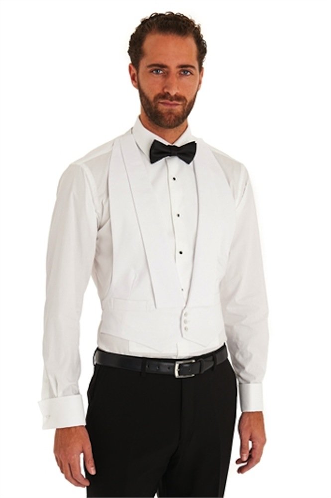Elegant White Marcella Dress Waistcoat for Men - Formal Evening Wear & Tail Suit - Perfect for Weddings, Proms, and Black Tie Events