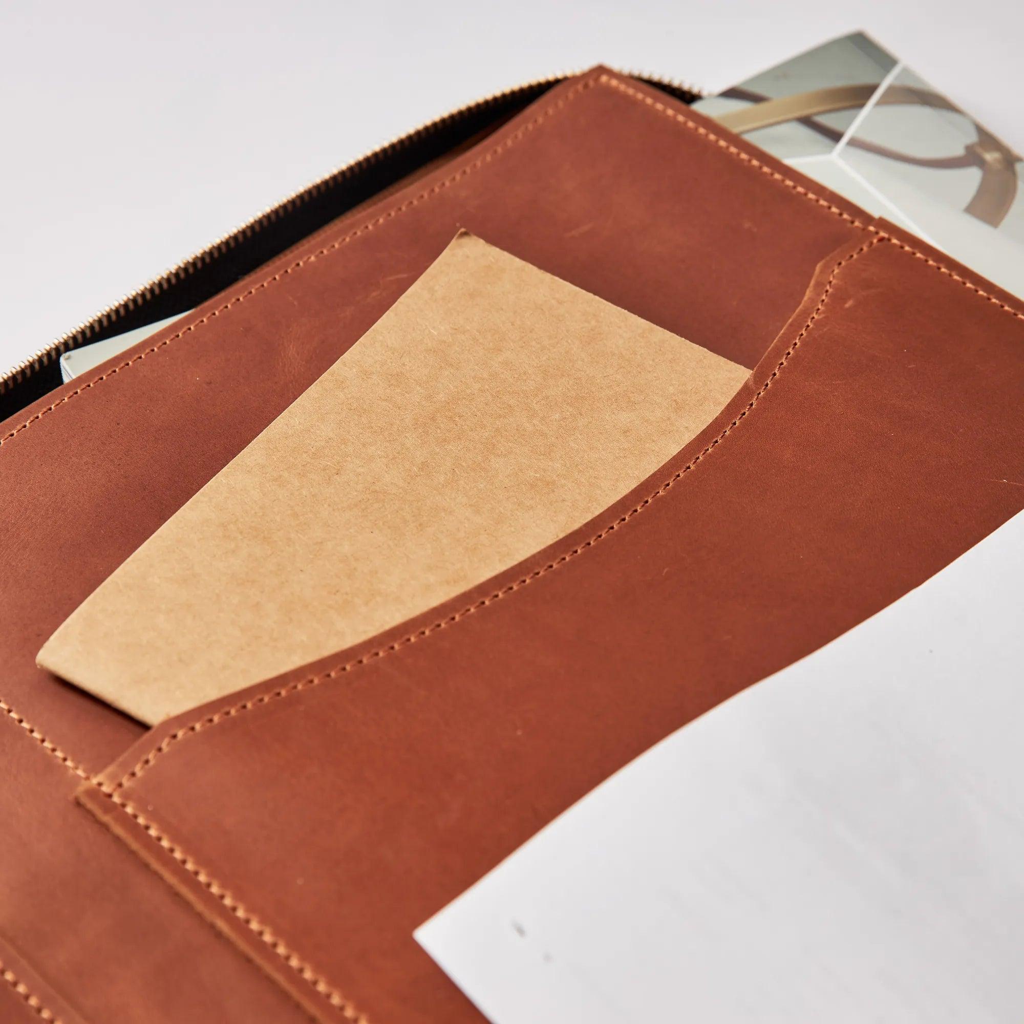 Premium Zippered Padfolio Bag - Professional Leather Portfolio with Notepad Holder for Business, Meetings & Office Use - Ideal for Executives, Students & Professionals