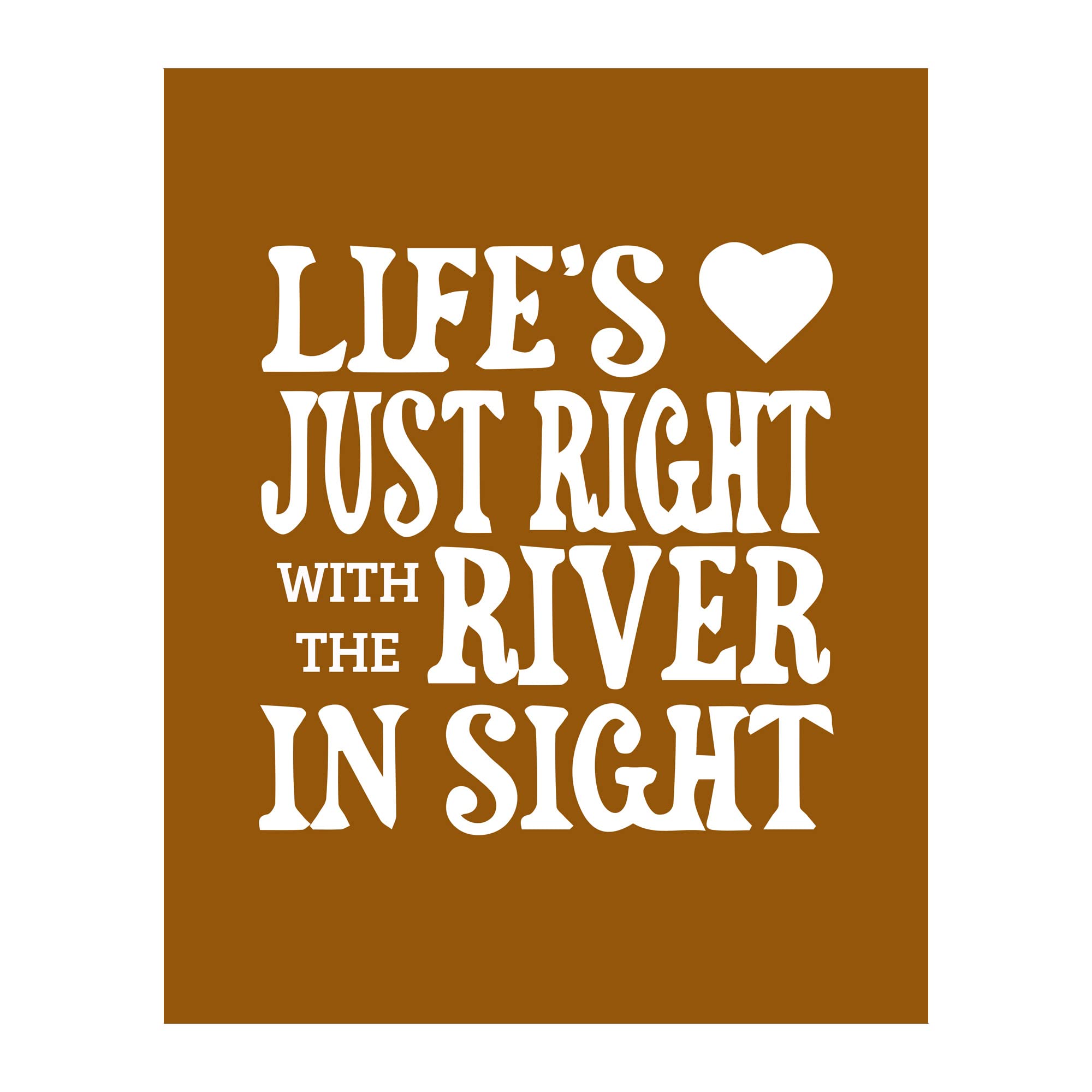 Rustic River Typography Wall Art Sign - 8x10 Unframed Wooden Print for Home, Cabin, Deck & Lodge Decor - Perfect Gift for Fishing Enthusiasts | Ideal for Living Room, Bedroom, Office & Outdoor Spaces