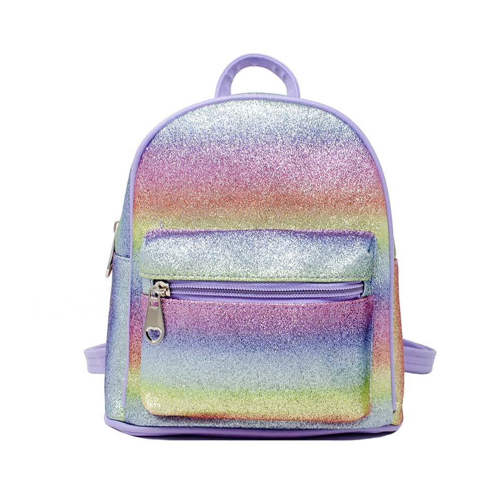 Mini Glitter Rainbow Backpack for Kids & Teens - Cute Sparkly School Bag for Girls, Unisex Daypack for Travel, Festival, and Everyday Use