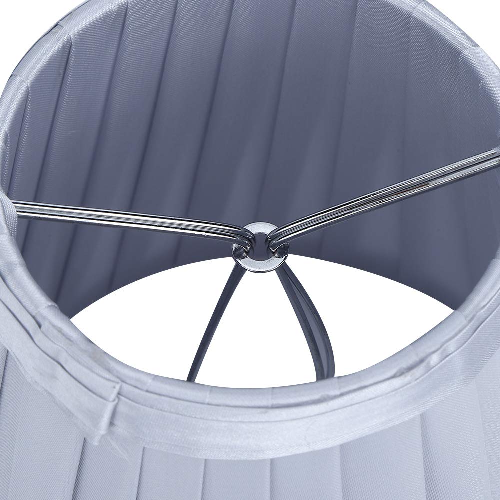 6Pcs Modern Fabric Lampshade Covers - Silver Light Bulb Shades for Chandelier & Wall Lamps | Elegant Home Lighting Decor for Living Room, Bedroom & Dining Room