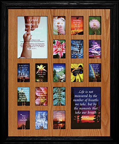 16x20 Age Progression Photo Frame - Birth to 18 Years with Number Markers for School Memories | Perfect Graduation Gift & Home Decor (Black)