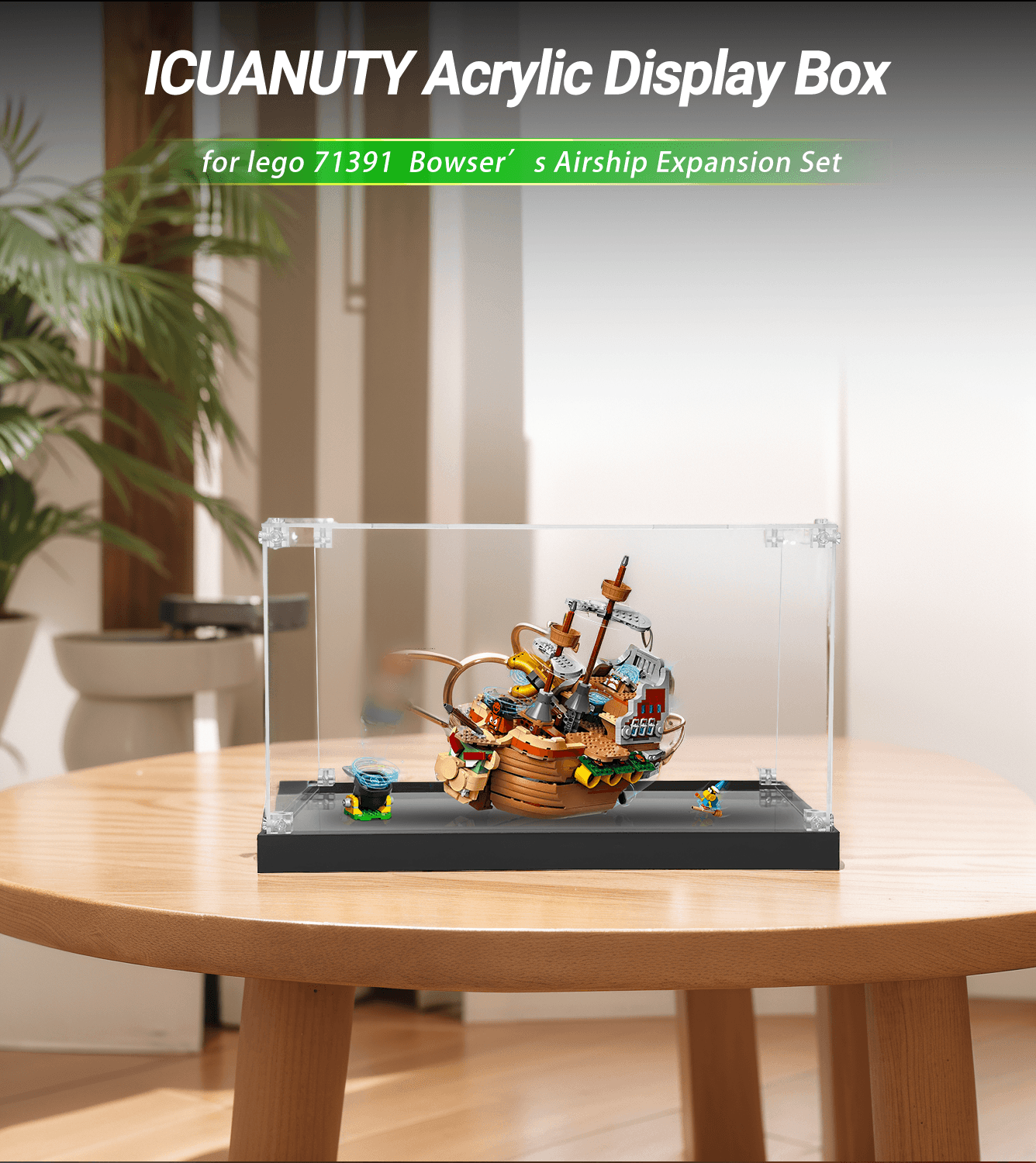 LEGO Super Mario Bowser's Airship 71391 Display Case - Clear Acrylic Protection for Collectible Building Sets | Perfect for Showcasing in Home, Office, or Gift Giving