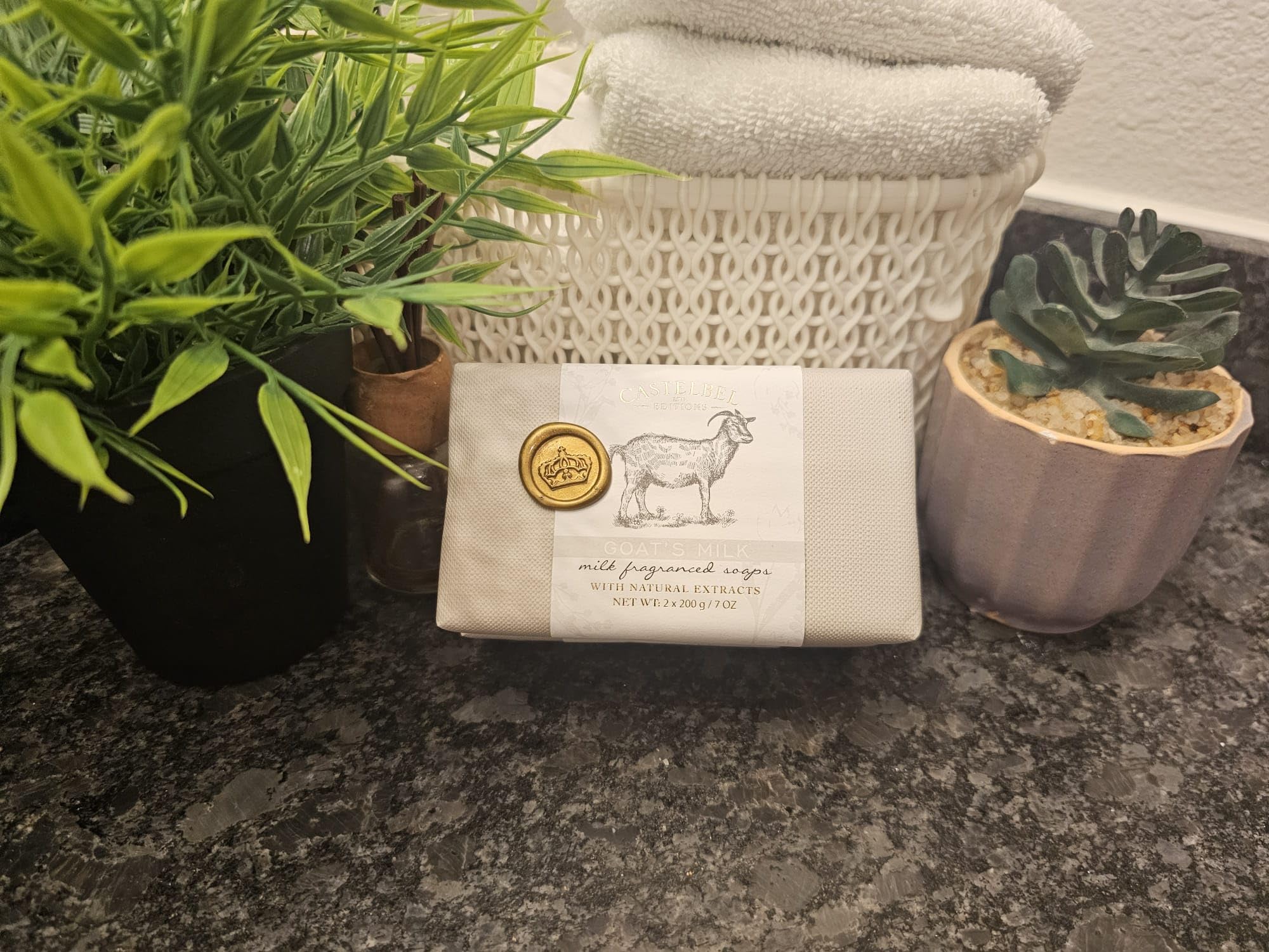 Natural Goat's Milk Soap Bar Set - 2 Pack (7 oz Each) | Handmade in Portugal | Moisturizing & Gentle for Dry Skin | Perfect for Daily Face & Body Care
