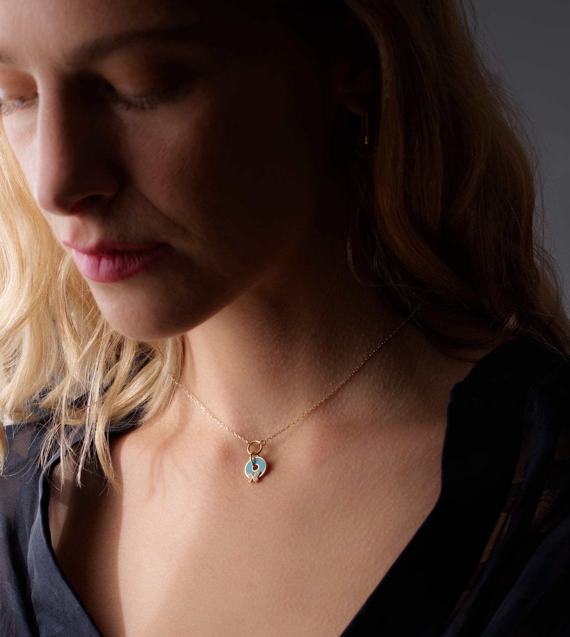 Pave Diamond Butterfly Necklace - Elegant Reverie Symbol Disk Pendant for Women | Perfect for Weddings, Anniversaries & Special Occasions