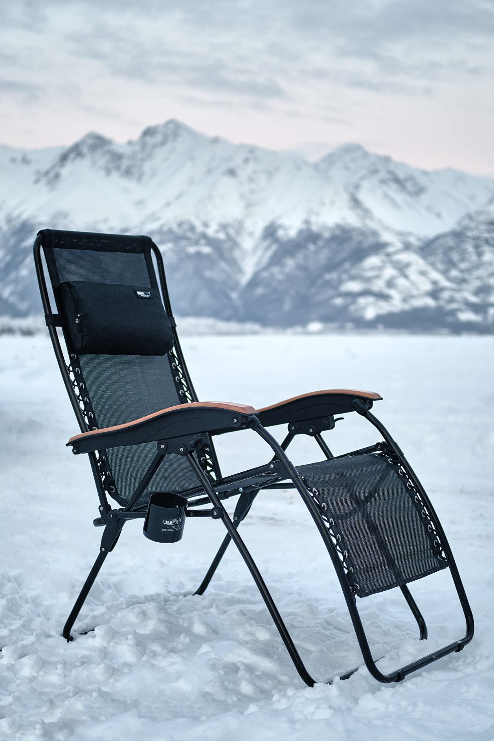 Portable Folding Travel Chair - Lounge Lizard Black Outdoor Camping & Beach Relaxation Chair