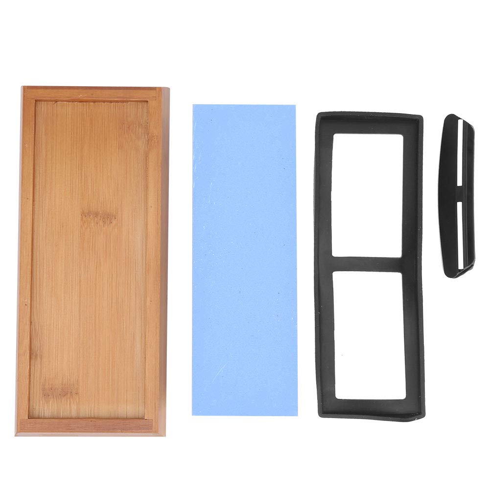 FTVOGUE Whetstone Knife Sharpening Stone Set - 2-Sided White Corundum Kitchen Knife Sharpener & Polishing Tool for Home, Chef & Outdoor Use - Perfect for Kitchen Knives, Hunting & Camping Gear