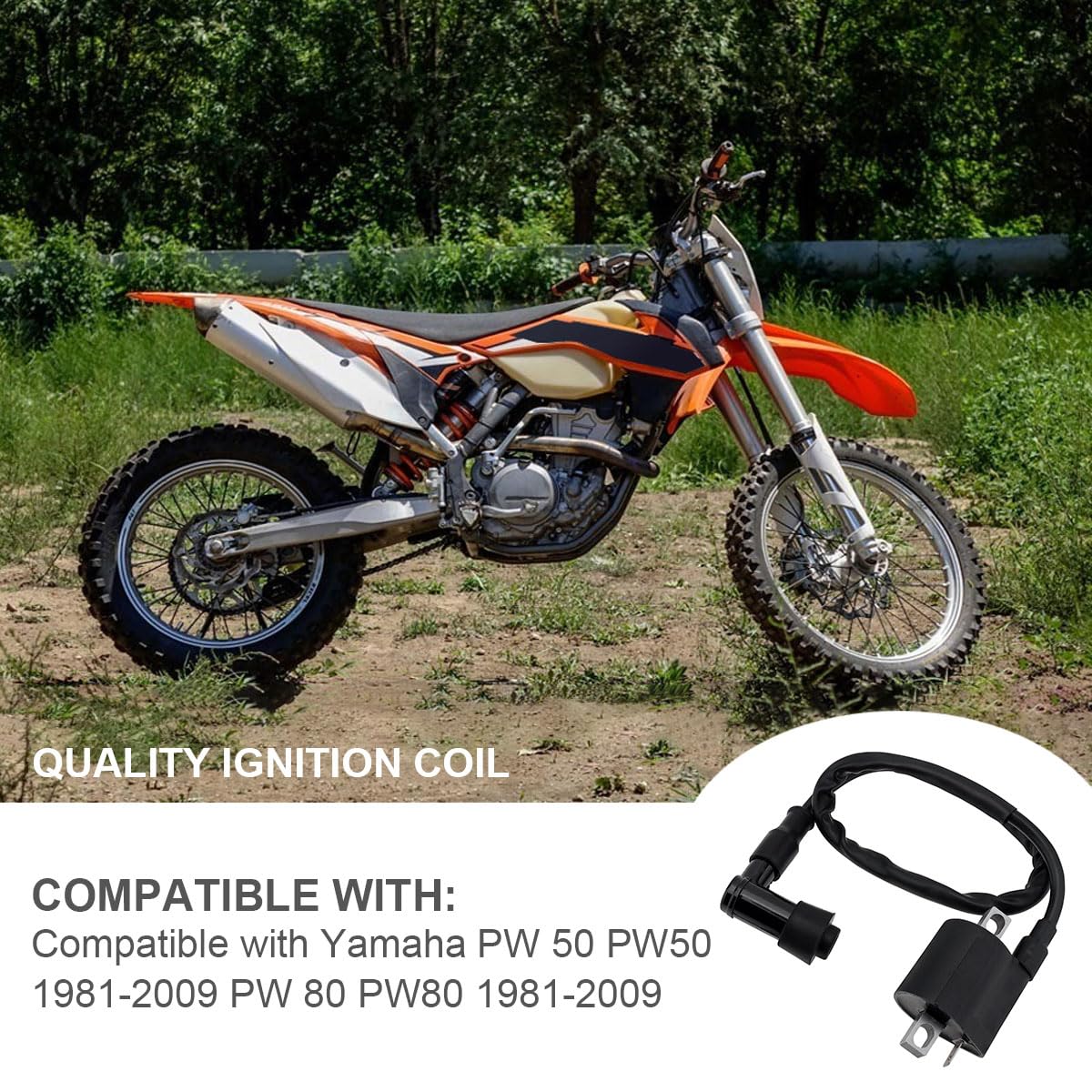 High Performance Racing Ignition Coil for Yamaha PW50 PW80 GY6 50cc-200cc ATV Scooter Moped - D8TC Compatible - Improves Engine Power & Acceleration for Motorcycles, Go Karts & Off-Road Vehicles