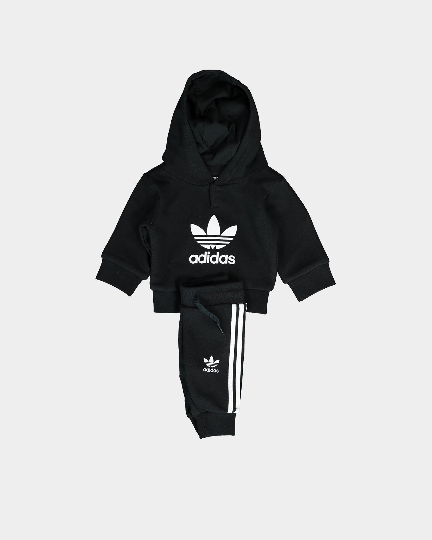 Adidas Infant Hoodie Set for Boys & Girls - Black & White Cotton Pullover with Pants - Perfect for Playdates, Daycare & Family Outings